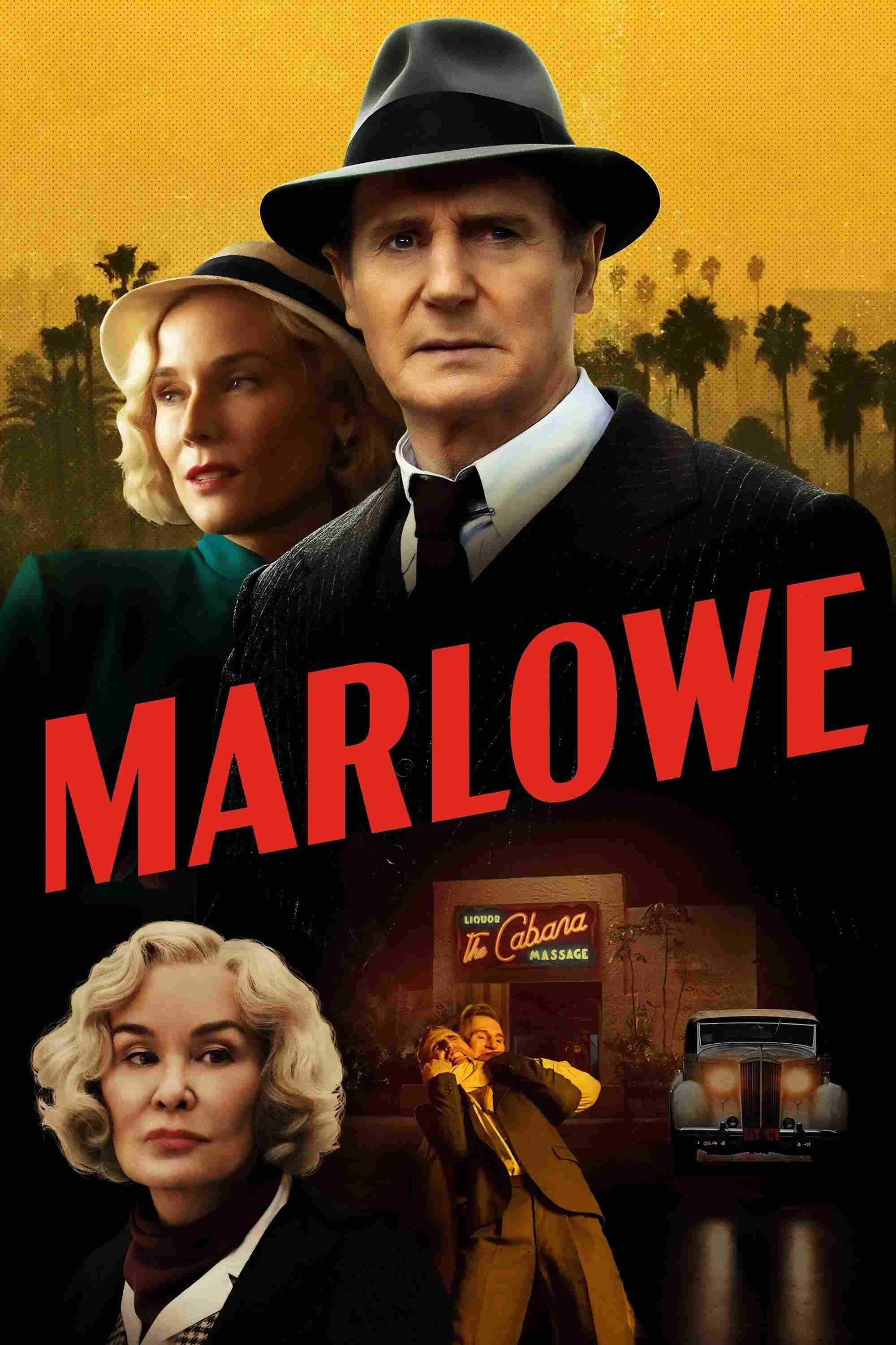 Poster chính thức của phim Phim Hình Sự "Thám Tử Marlowe" (Marlowe - 2023), với sự tham gia của diễn viên Liam Neeson và Diane Kruger.