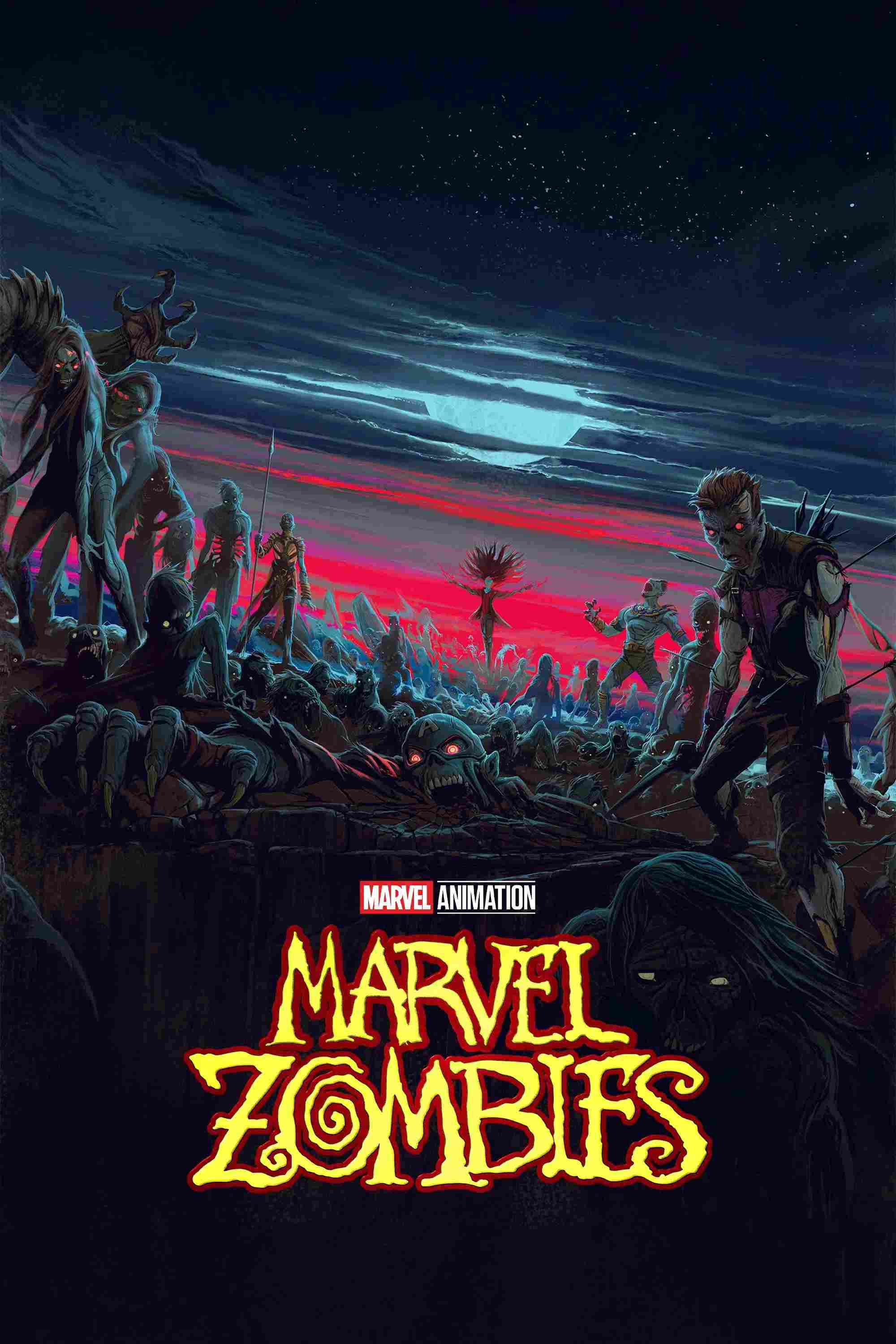Poster chính thức của phim Phim Viễn Tưởng & Giả Tưởng, Phim Hoạt Hình "Marvel Zombies" (Marvel Zombies - 2025), với sự tham gia của diễn viên Iman Vellani và Todd Williams.