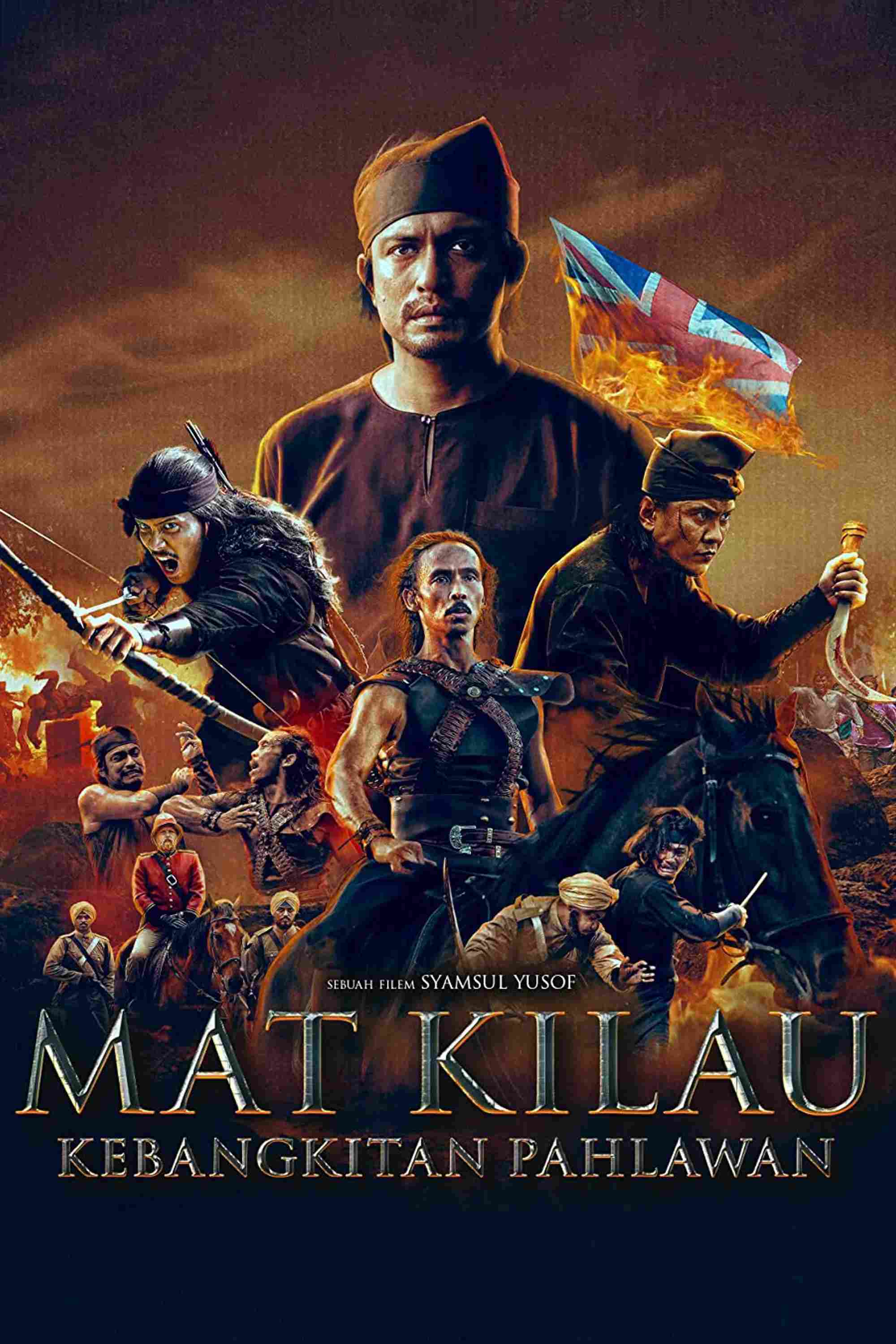 Poster chính thức của phim Phim Hành Động, Phim Lịch Sử "Mat Kilau" (Mat Kilau - 2022), với sự tham gia của diễn viên Adi Putra và Beto Kusyairy.