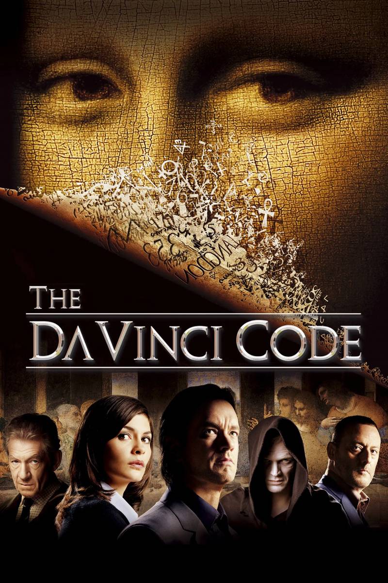 Poster chính thức của phim Phim Giật Gân, Phim Bí Ẩn "Mật Mã Da Vinci" (The Da Vinci Code - 2006), với sự tham gia của diễn viên Tom Hanks và Audrey Tautou.