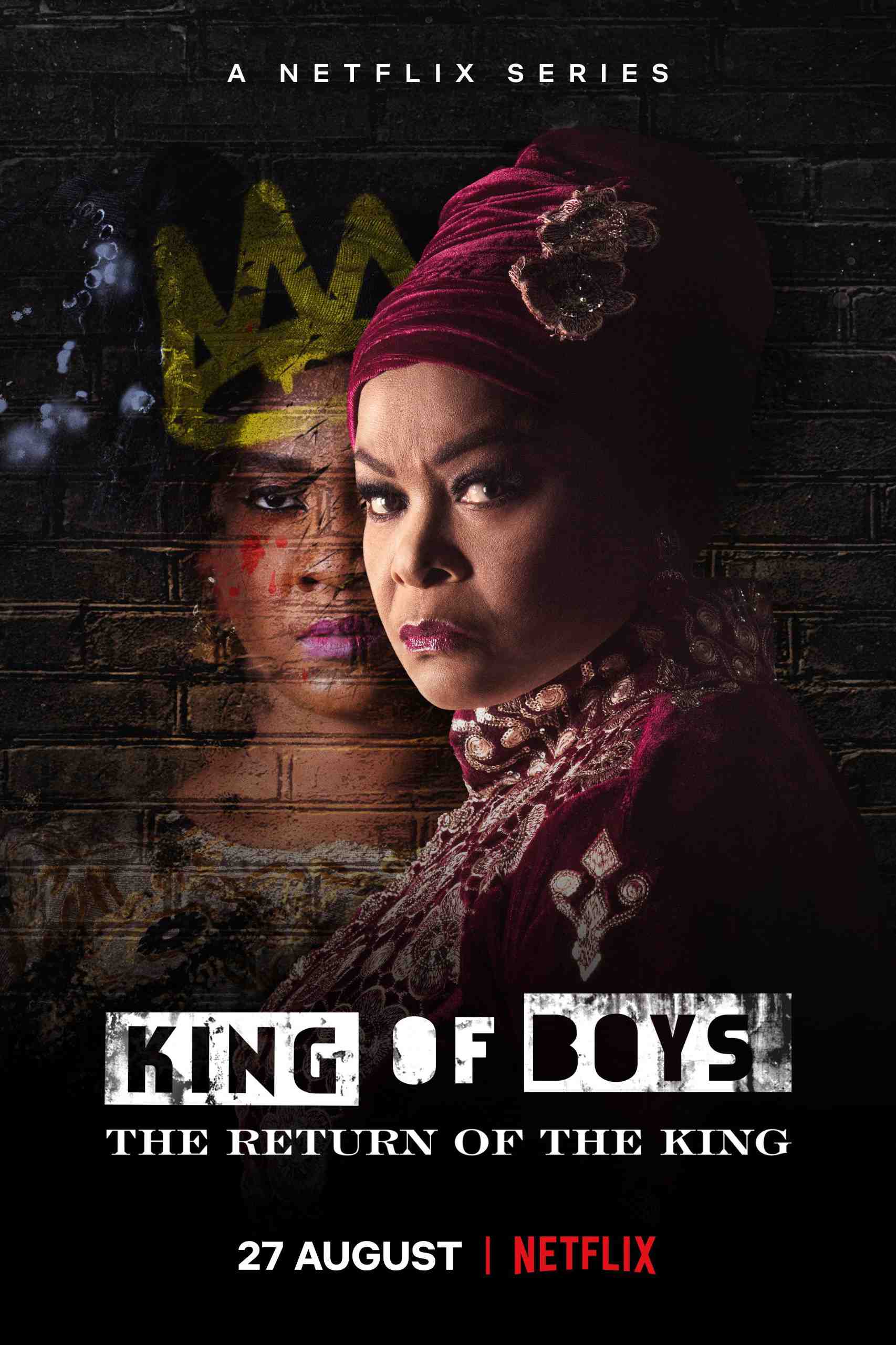 Poster chính thức của phim Phim Tâm Lý "Mặt Trái Của Quyền Lực: Nhà Vua Tái Xuất" (King of Boys: The Return of the King - 2021), với sự tham gia của diễn viên Richard Mofe-Damijo và Osas Ighodaro.