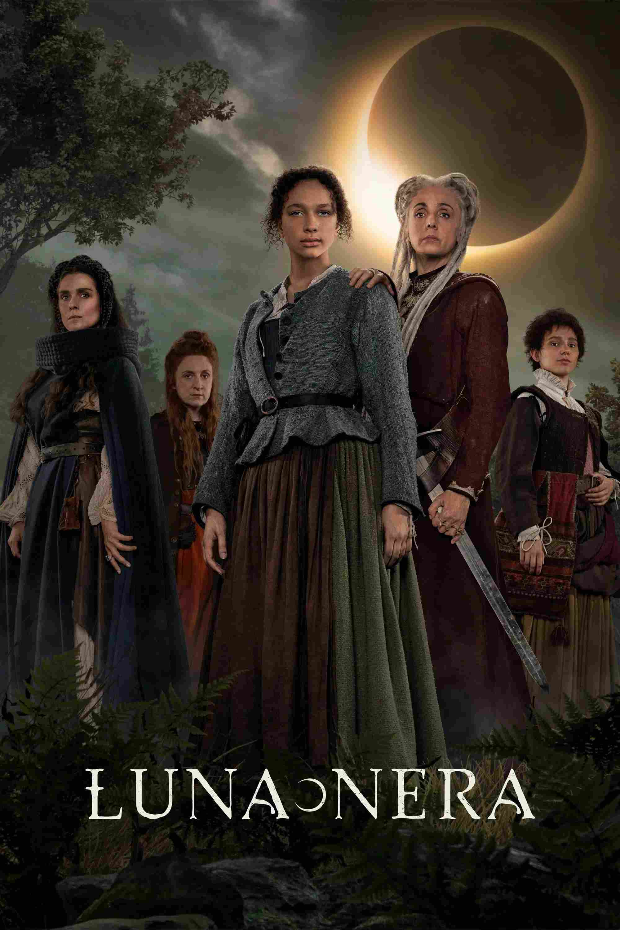 Poster chính thức của phim Phim Viễn Tưởng & Giả Tưởng, Phim Tâm Lý "Mặt trăng đen" (Luna Nera - 2020), với sự tham gia của diễn viên Antonia Fotaras và Manuela Mandracchia.