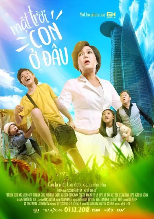 Poster chính thức của phim Phim Gia Đình, Phim Hài "Mặt Trời, Con Ở Đâu" (My Son, Where are You? - 2018), với sự tham gia của diễn viên Huỳnh Đông và Mai Cát Vy.