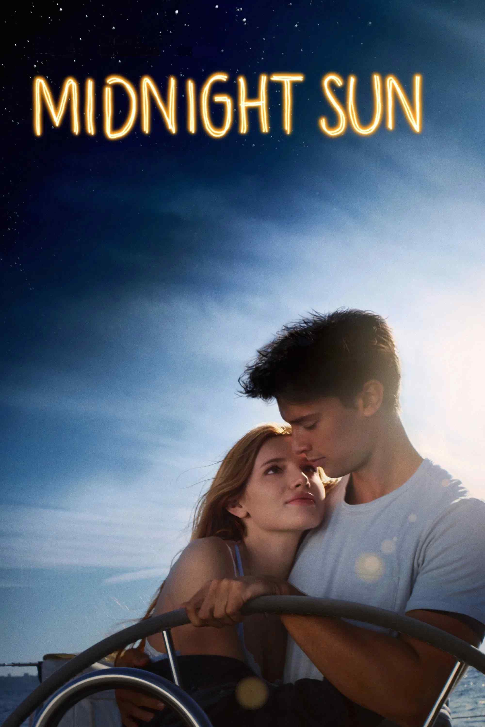 Poster chính thức của phim Phim Tình Cảm, Phim Tâm Lý "Mặt Trời Giữa Đêm" (Midnight Sun - 2018), với sự tham gia của diễn viên Bella Thorne và Patrick Schwarzenegger.
