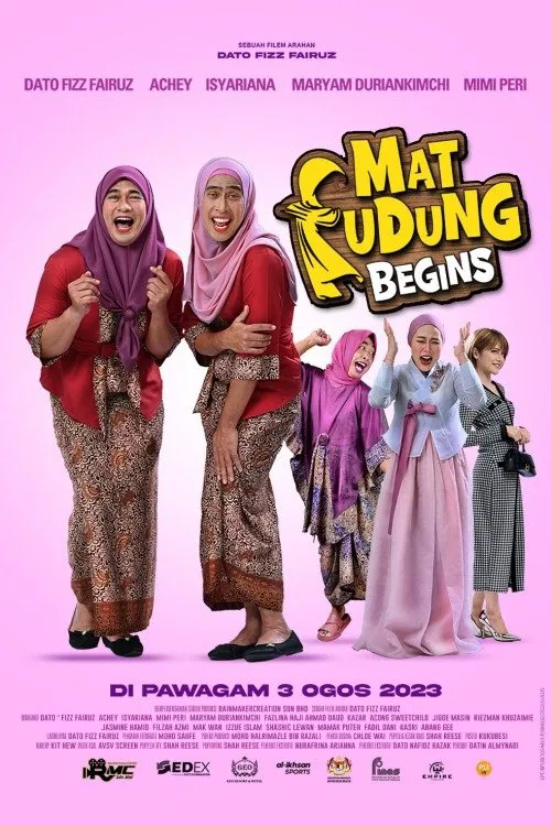 Poster chính thức của phim Phim Hài, Phim Tình Cảm "Mat Tudung Begins" (Mat Tudung Begins - 2023), với sự tham gia của diễn viên Fizz Fairuz và Achey Bocey.