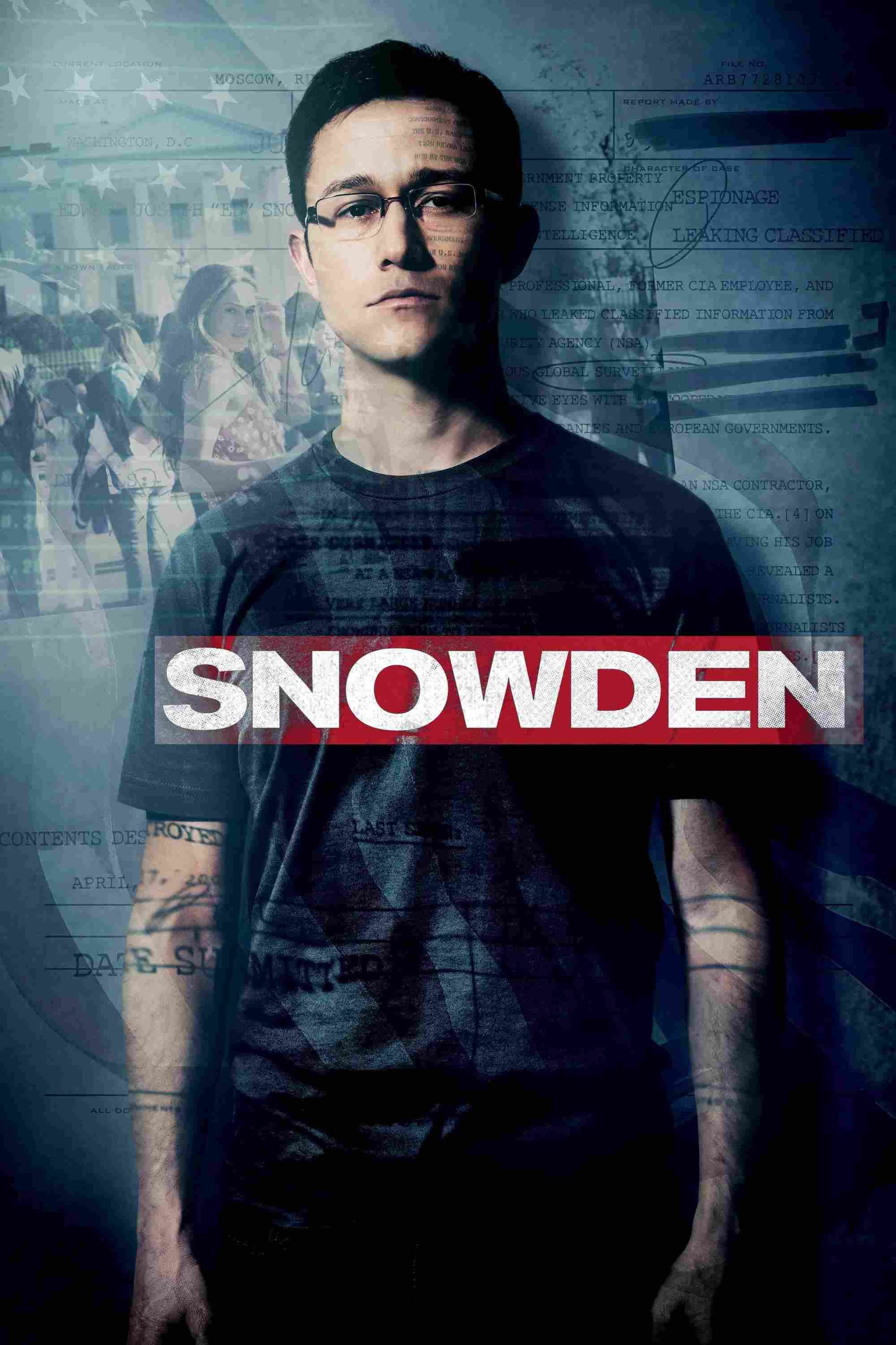 Poster chính thức của phim Phim Tâm Lý, Phim Lịch Sử "Mật Vụ Snowden" (Snowden - 2016), với sự tham gia của diễn viên Joseph Gordon-Levitt và Shailene Woodley.
