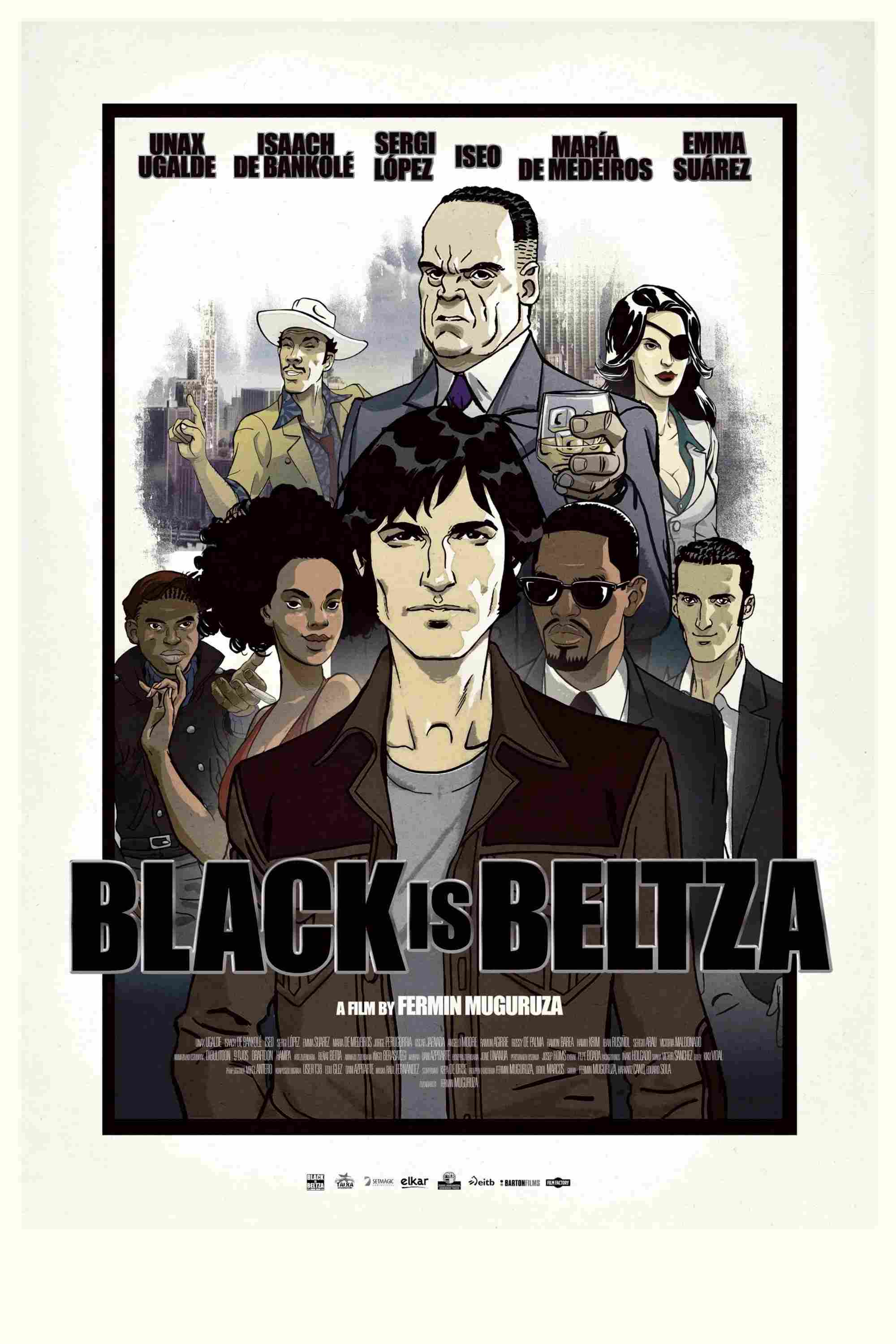 Poster chính thức của phim Phim Hoạt Hình, Phim Tâm Lý "Màu Đen Là Beltza" (Black Is Beltza - 2018), với sự tham gia của diễn viên Unax Ugalde và Isaach de Bankolé.