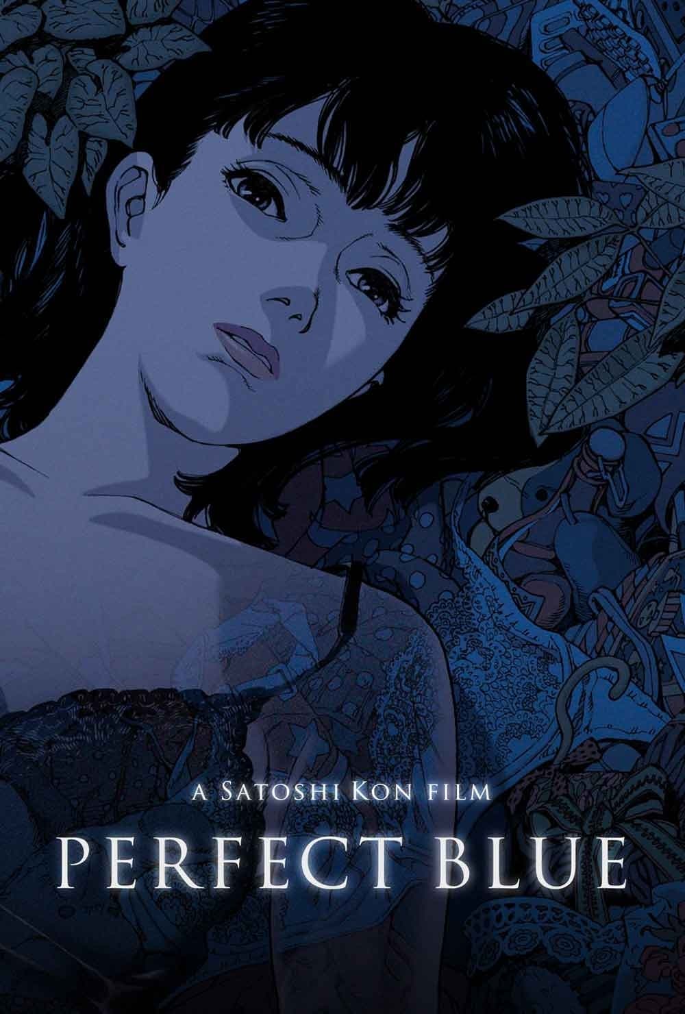 Poster chính thức của phim Phim Hoạt Hình, Phim Giật Gân "Màu Xanh Ảo Giác" (Perfect Blue - 1998), với sự tham gia của diễn viên Junko Iwao và Rica Matsumoto.