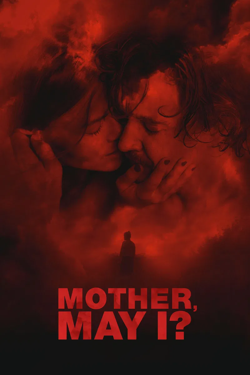 Poster chính thức của phim Phim Kinh Dị, Phim Giật Gân "Mẹ Ơi, Con Có Được Không ?" (Mother, May I? - 2023), với sự tham gia của diễn viên Kyle Gallner và Holland Roden.