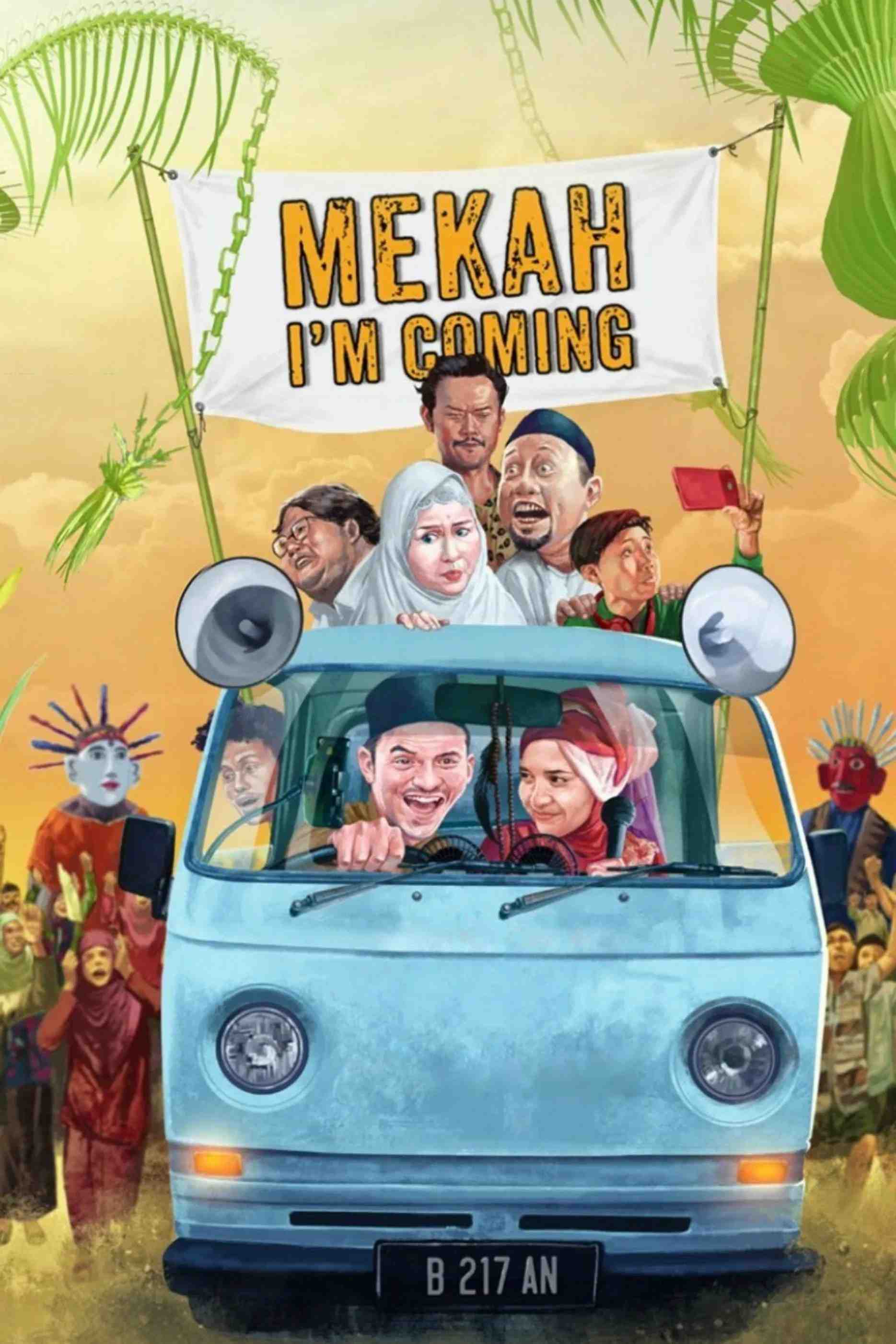 Poster chính thức của phim Phim Hài, Phim Tâm Lý "Mecca, tôi tới đây" (Mecca, I'm Coming - 2020), với sự tham gia của diễn viên Rizky Nazar và Michelle Ziudith.
