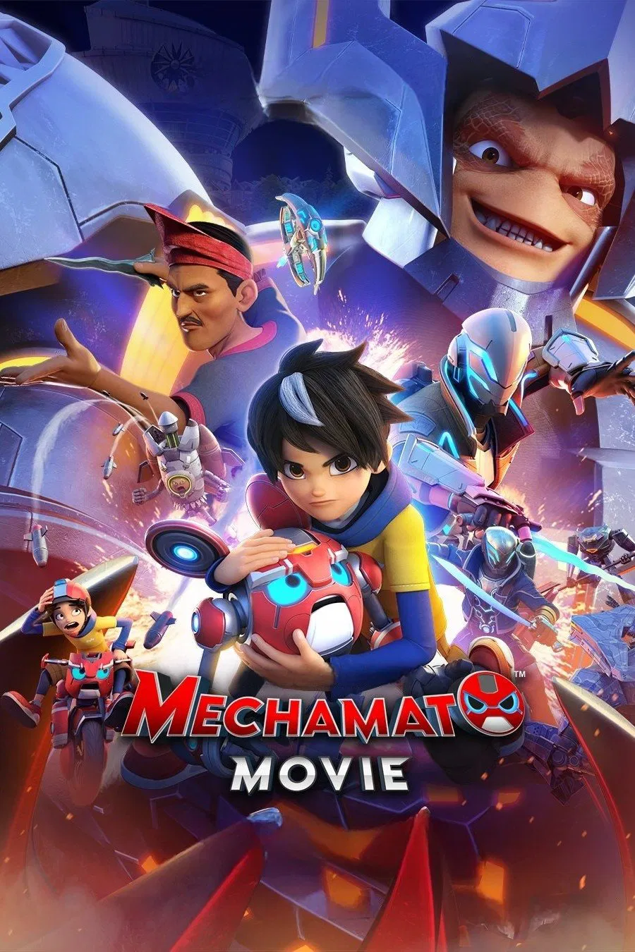 Poster chính thức của phim Phim Hoạt Hình, Phim Hành Động "Mechamato Movie" (Mechamato Movie - 2022), với sự tham gia của diễn viên Armand Ezra và Anas Abdul Aziz.