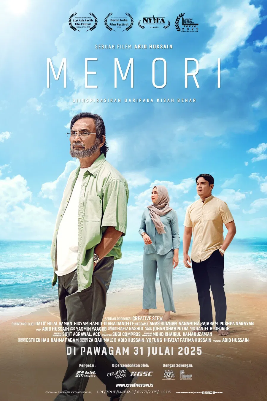 Poster chính thức của phim Phim Tâm Lý "Memori" (Memori - 2025), với sự tham gia của diễn viên Hisyam Hamid và Diana Danielle.