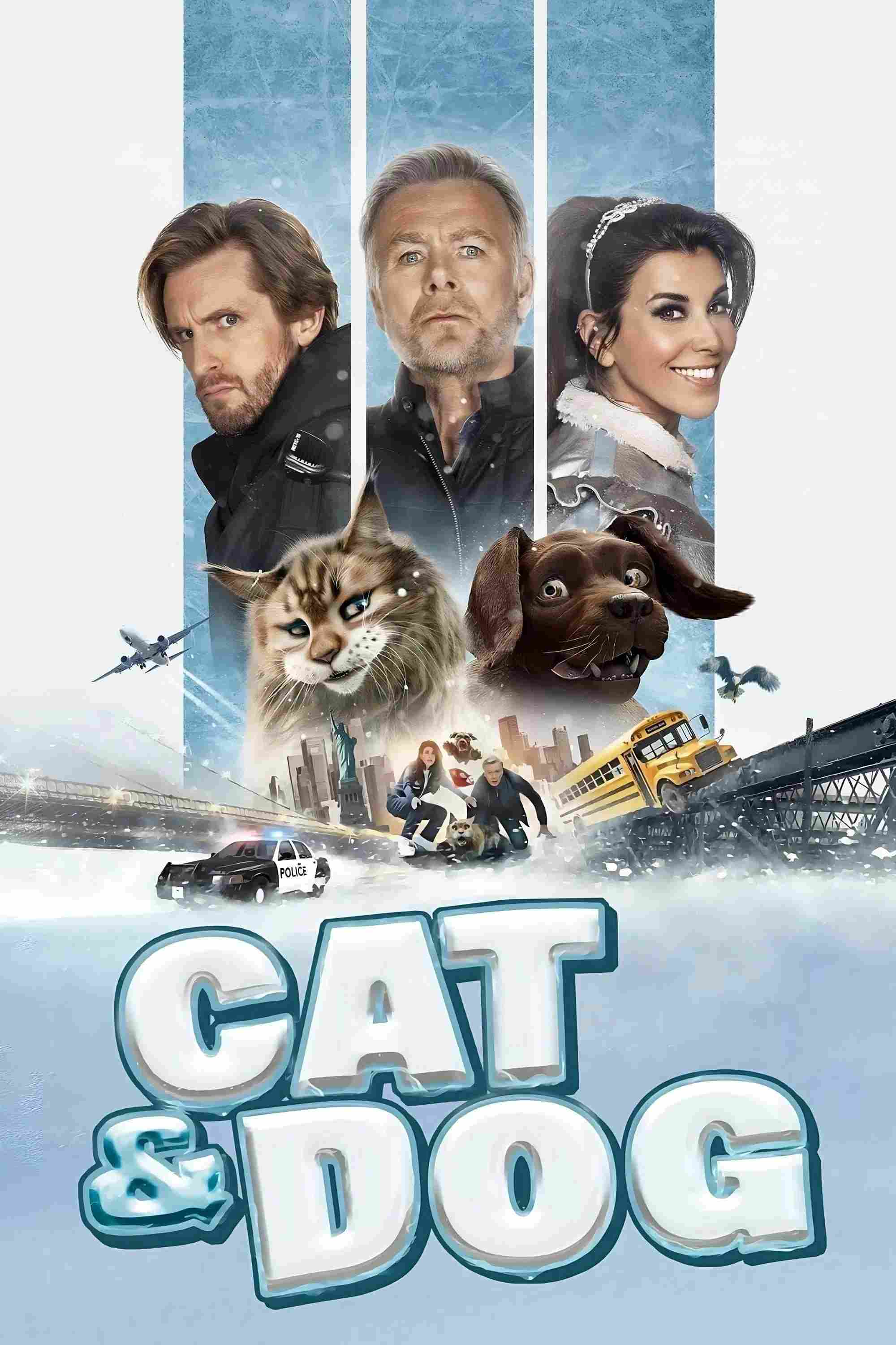 Poster chính thức của phim Phim Phiêu Lưu, Phim Hài "Mèo và Chó" (Cat and Dog - 2024), với sự tham gia của diễn viên Franck Dubosc và Reem Kherici.