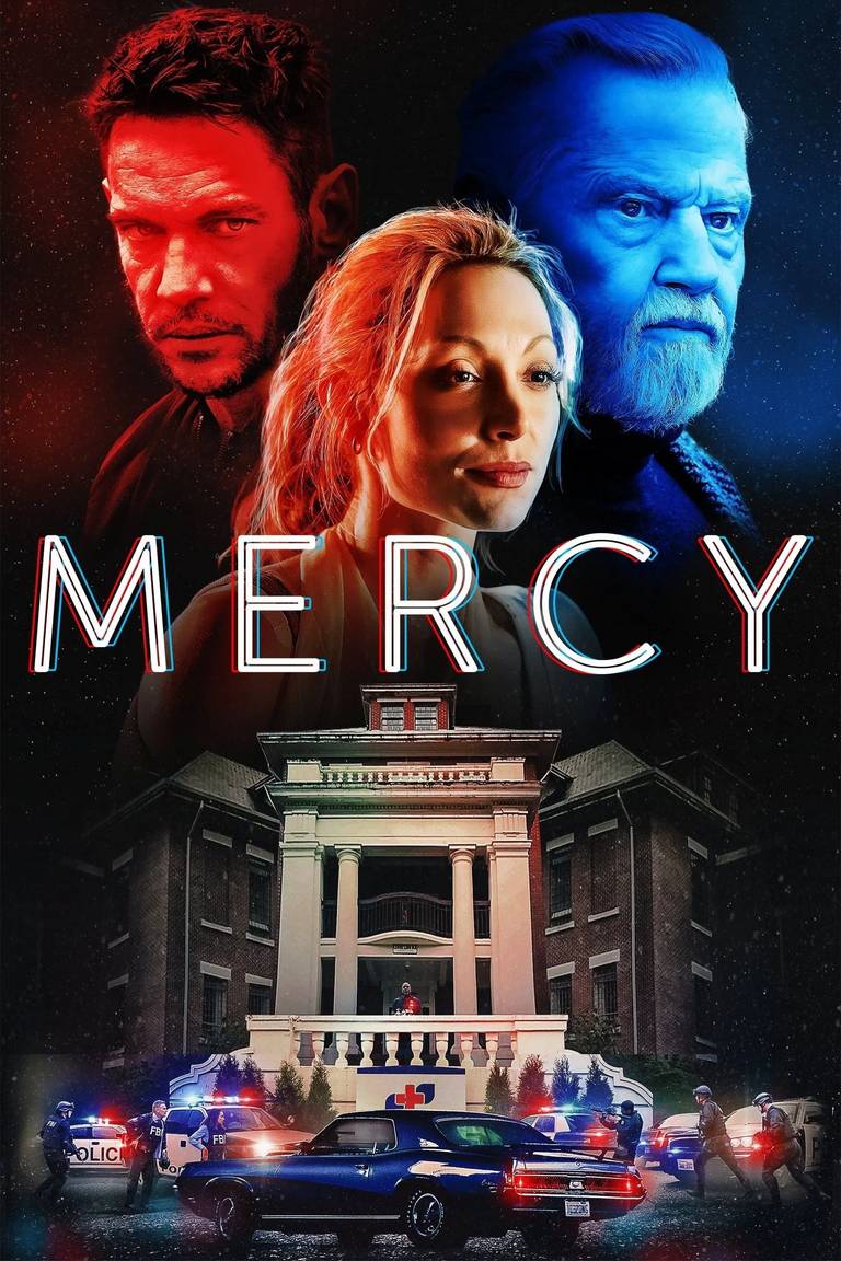 Poster chính thức của phim Phim Hành Động, Phim Bí Ẩn "Mercy" (Mercy - 2023), với sự tham gia của diễn viên Leah Gibson và Jonathan Rhys Meyers.