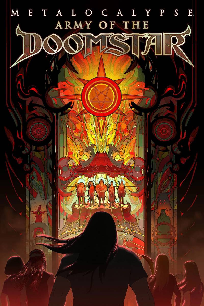 Poster chính thức của phim Phim Hoạt Hình, Phim Hài "Metalocalypse: Binh Đoàn Doomstar" (Metalocalypse: Army of the Doomstar - 2023), với sự tham gia của diễn viên Brendon Small và Tommy Blacha.