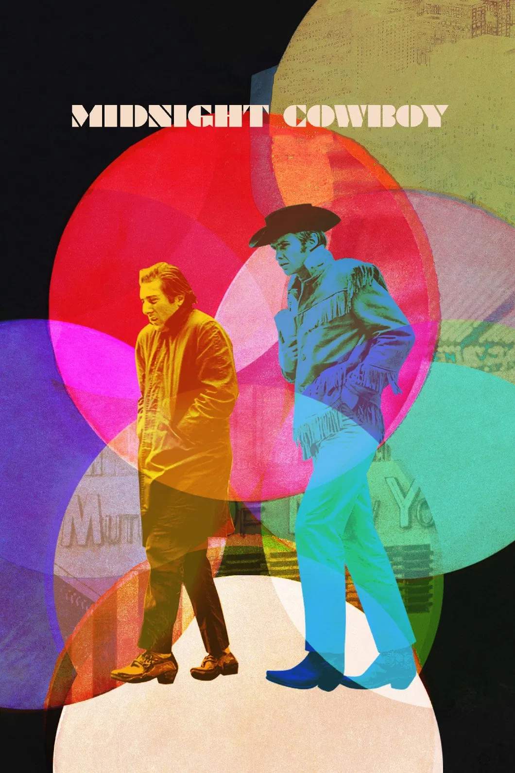 Poster chính thức của phim Phim Tâm Lý "Midnight Cowboy" (Midnight Cowboy - 1969), với sự tham gia của diễn viên Jon Voight và Dustin Hoffman.