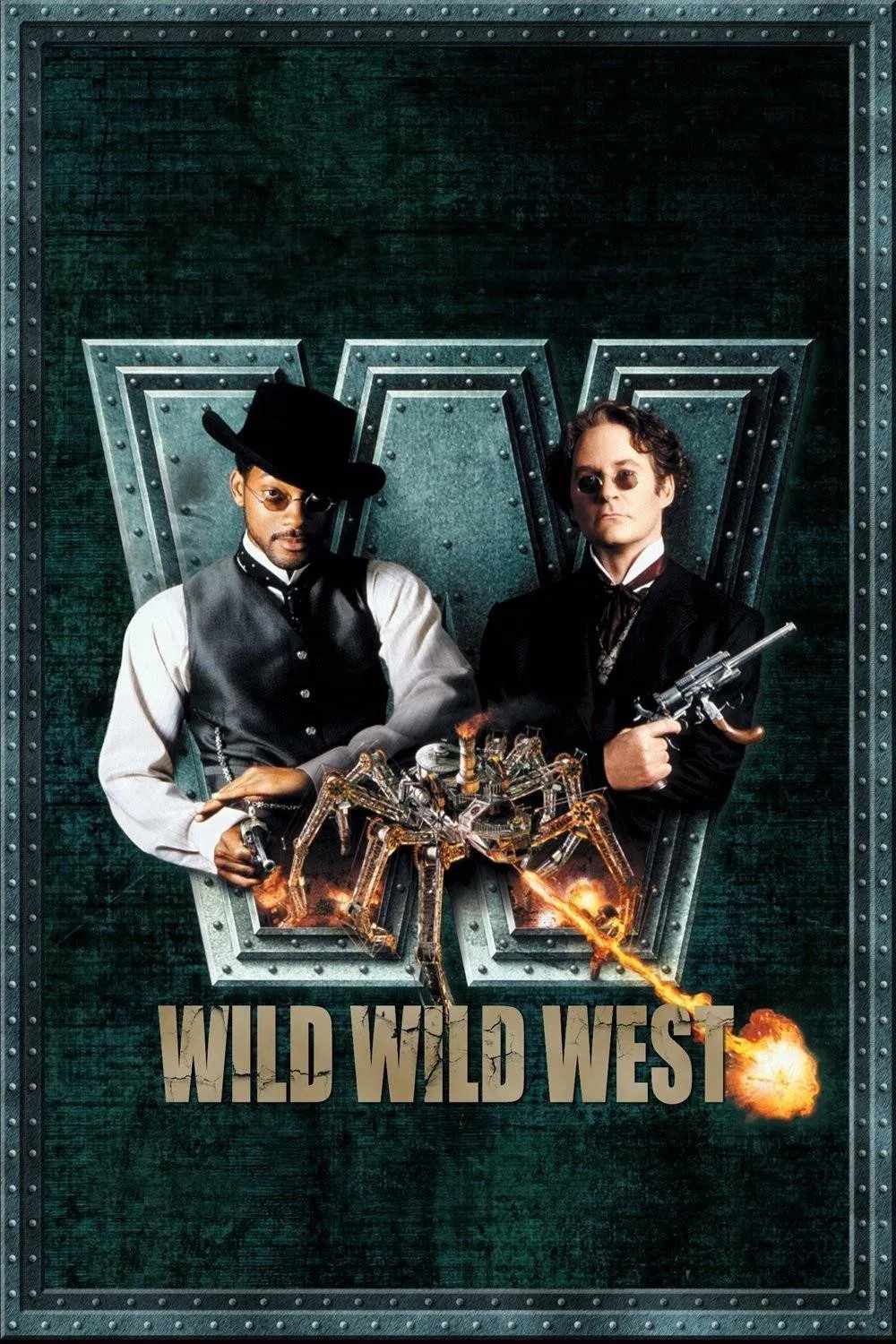 Poster chính thức của phim Phim Hành Động, Phim Phiêu Lưu "Miền Tây Hoang Dã" (Wild Wild West - 1999), với sự tham gia của diễn viên Will Smith và Kevin Kline.