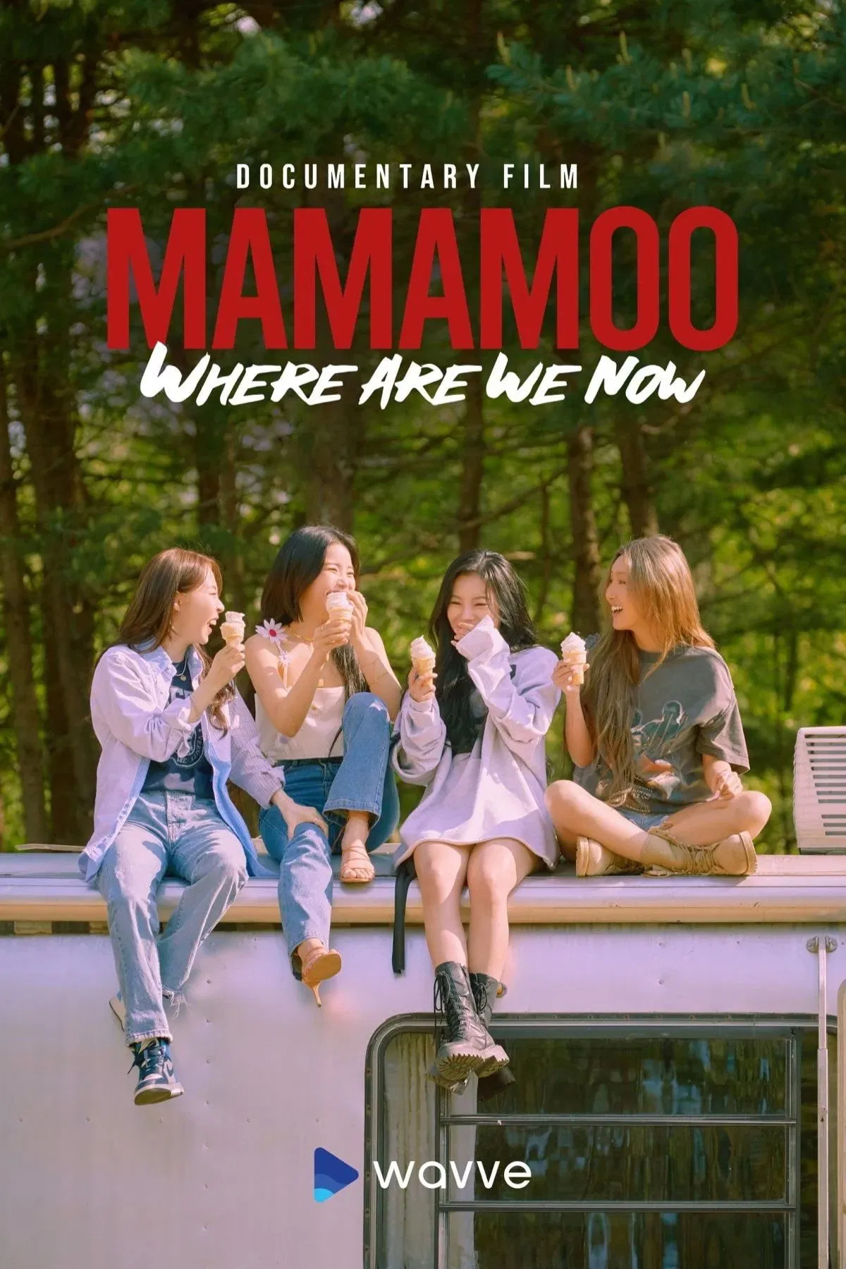 Poster chính thức của phim Phim Tài Liệu "MMM: Where Are We Now" (MAMAMOO: Where Are We Now - 2022), với sự tham gia của diễn viên Solar và Hwasa.