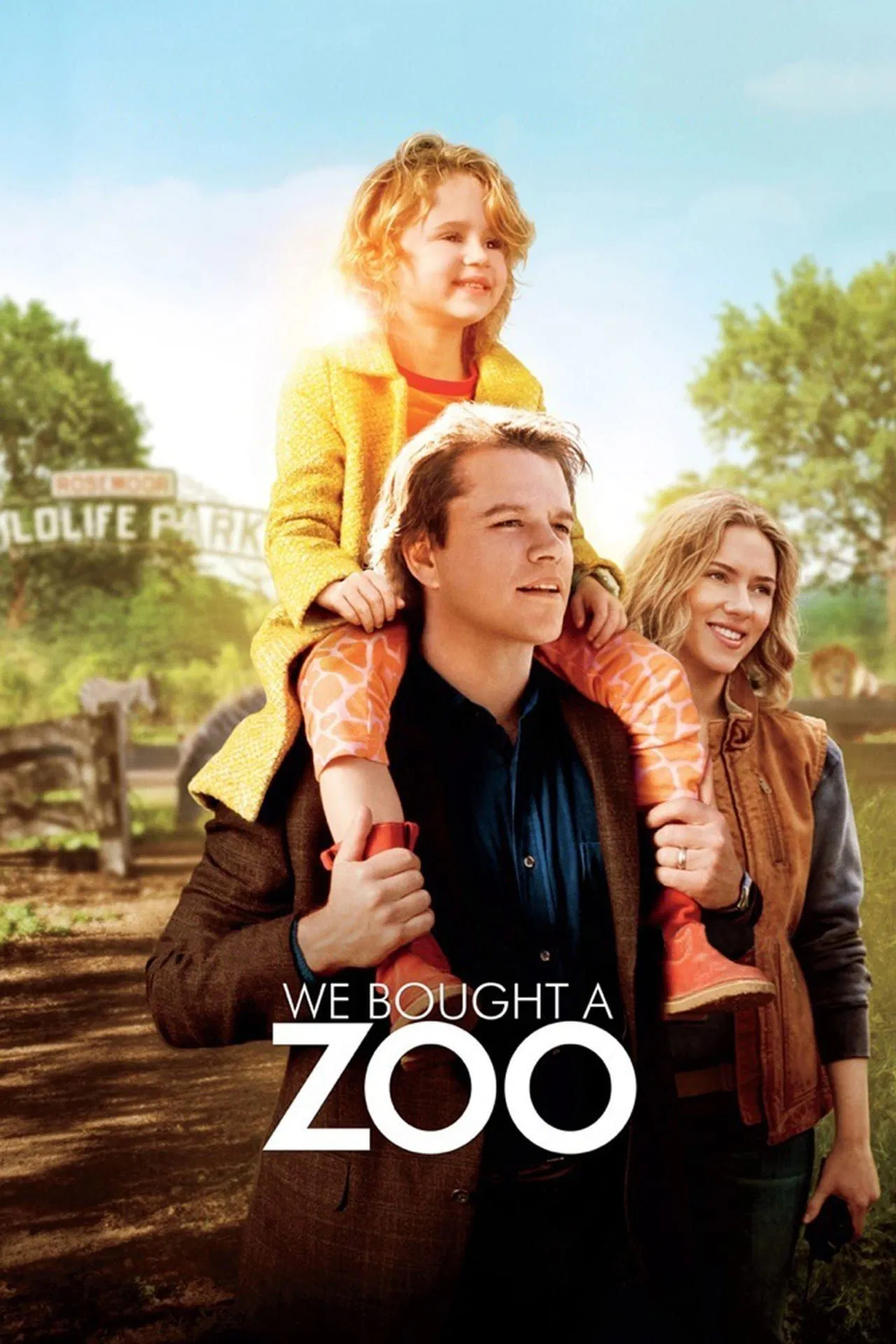 Poster chính thức của phim Phim Tâm Lý, Phim Hài "Mở Lại Sở Thú" (We Bought a Zoo - 2011), với sự tham gia của diễn viên Matt Damon và Scarlett Johansson.