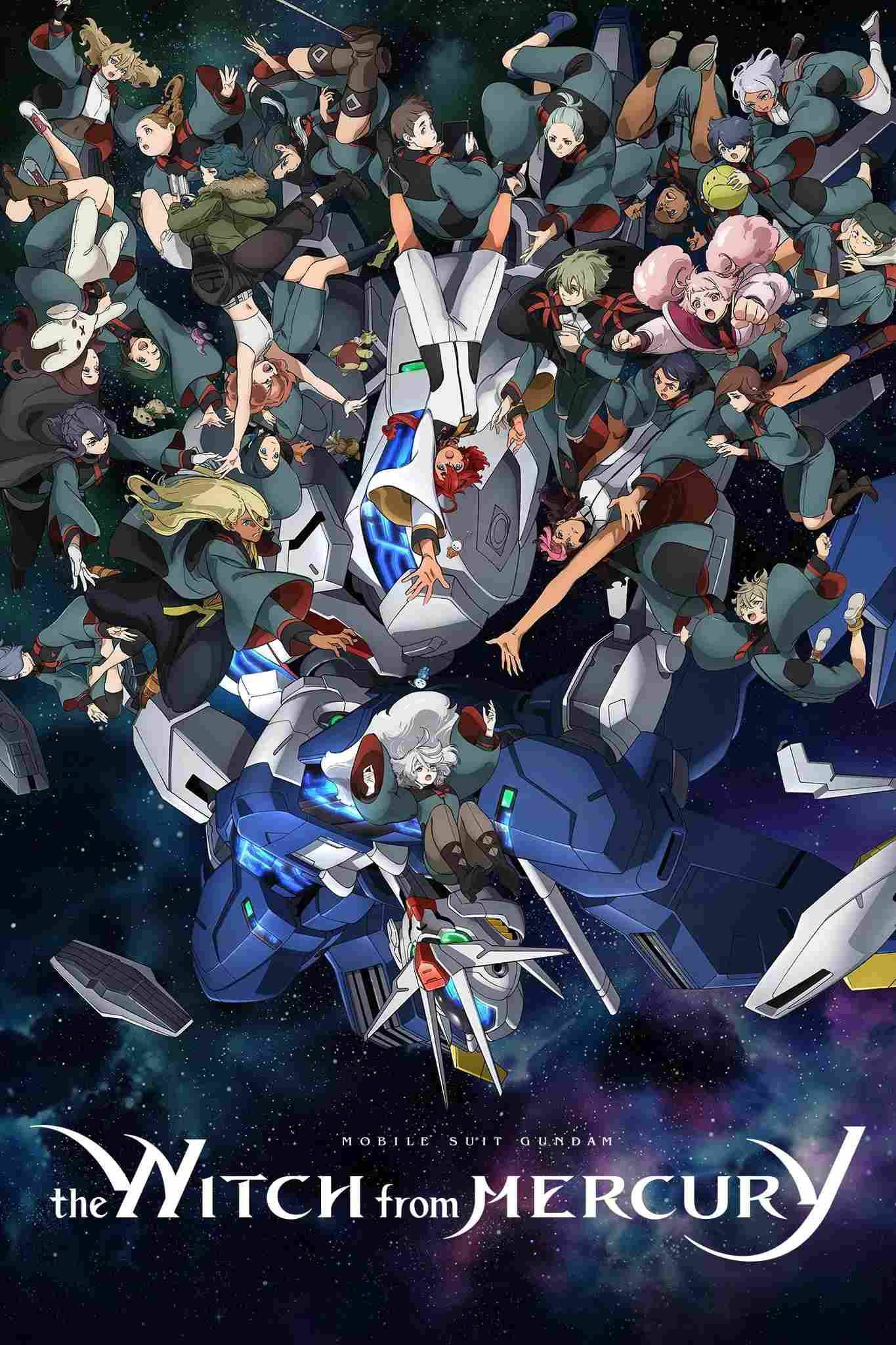 Poster chính thức của phim Phim Hoạt Hình, Phim Viễn Tưởng & Giả Tưởng "Mobile Suit Gundam: Pháp sư đến từ Sao Thủy Phần 2" (Mobile Suit Gundam: The Witch from Mercury - 2022), với sự tham gia của diễn viên Kana Ichinose và Lynn.