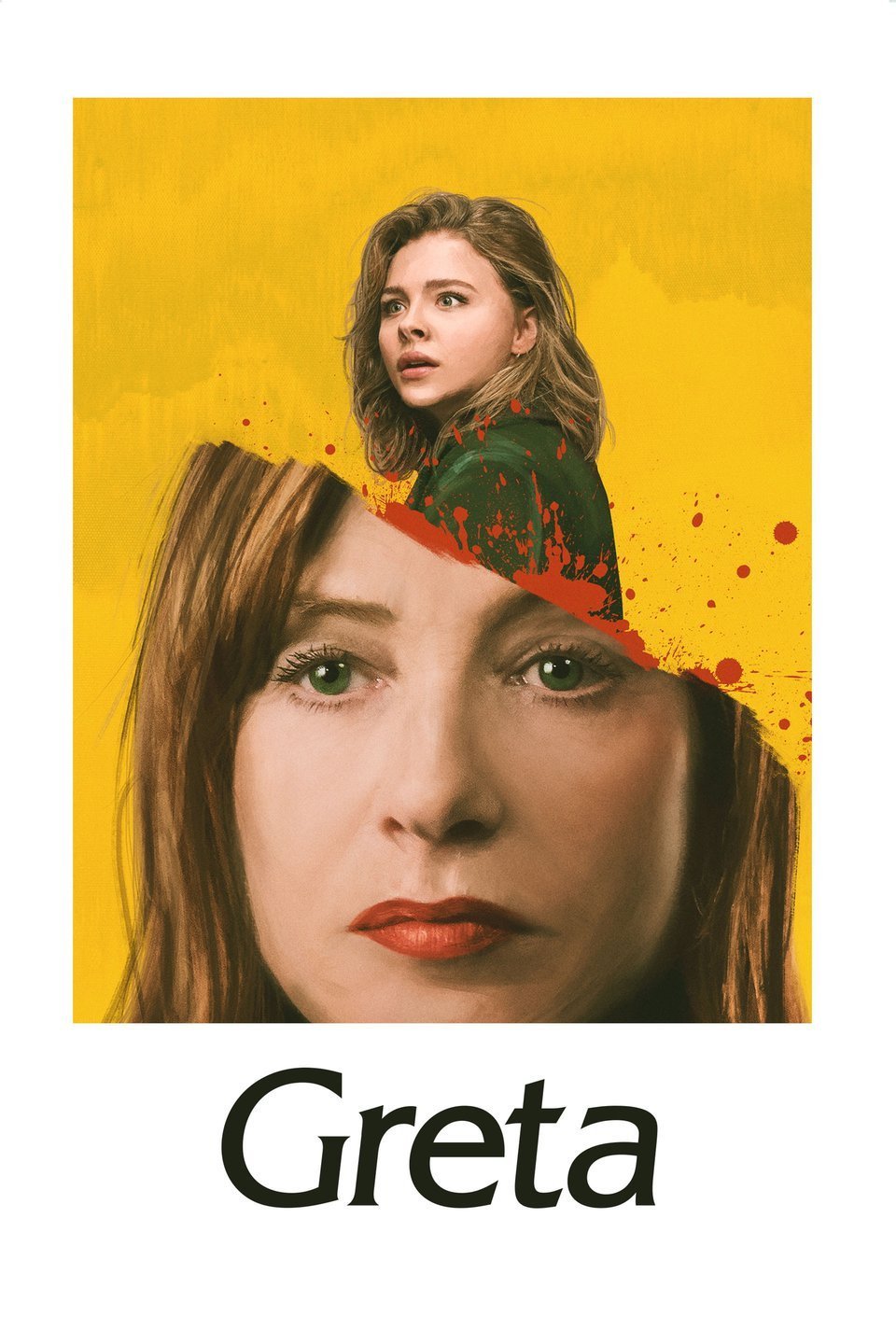 Poster chính thức của phim Phim Bí Ẩn, Phim Giật Gân "Móc Câu" (Greta - 2019), với sự tham gia của diễn viên Chloë Grace Moretz và Isabelle Huppert.