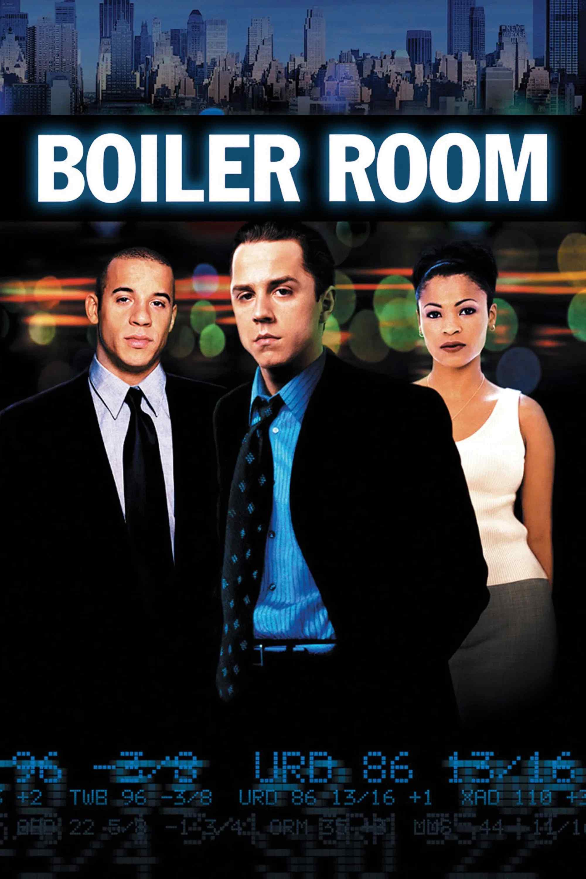Poster chính thức của phim Phim Hình Sự, Phim Tâm Lý "Môi Giới Chứng Khoán" (Boiler Room - 2000), với sự tham gia của diễn viên Giovanni Ribisi và Vin Diesel.