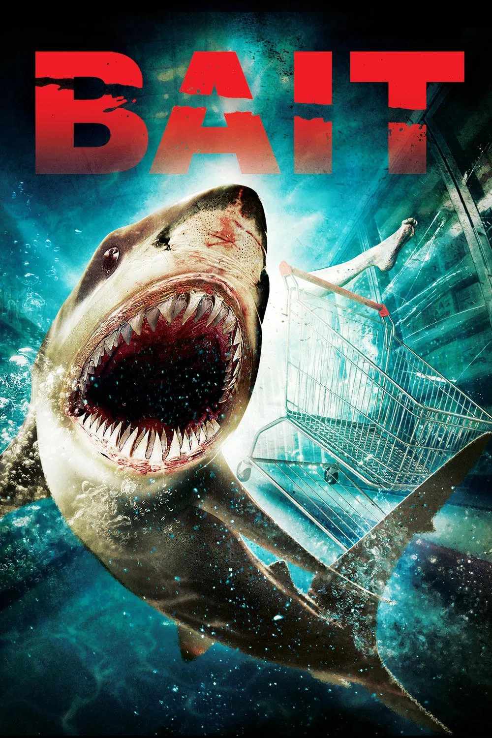 Poster chính thức của phim Phim Kinh Dị "Mồi Sống" (Bait - 2012), với sự tham gia của diễn viên Xavier Samuel và Richard Brancatisano.