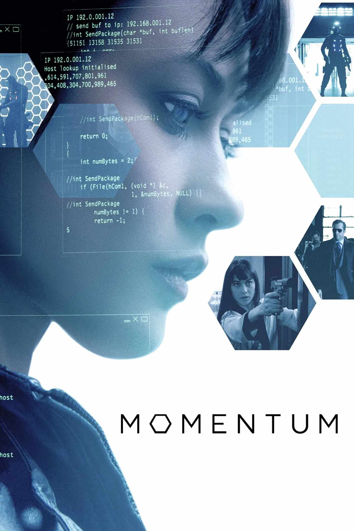 Poster chính thức của phim Phim Hành Động, Phim Hình Sự "Momentum" (Momentum - 2015), với sự tham gia của diễn viên Olga Kurylenko và Morgan Freeman.