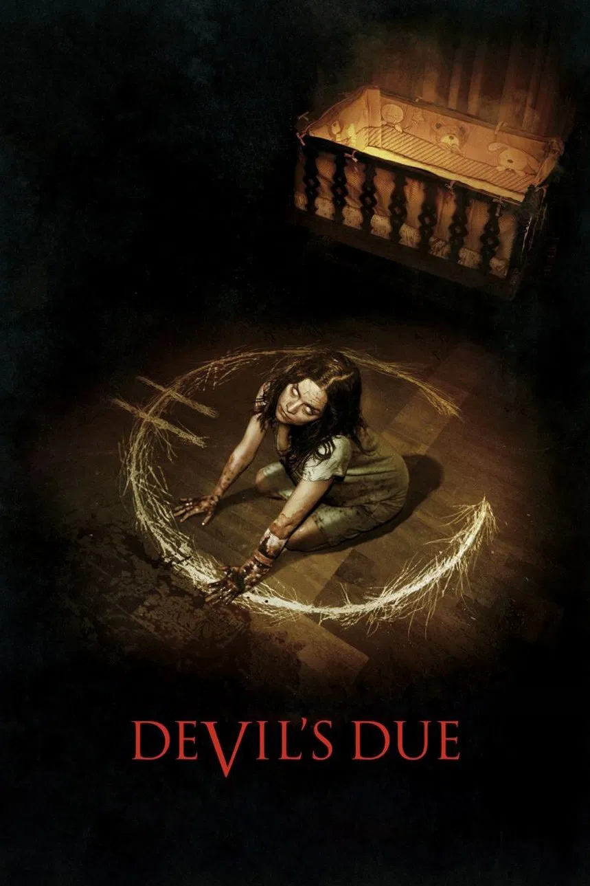 Poster chính thức của phim Phim Kinh Dị "Món Nợ Của Quỷ" (Devil's Due - 2014), với sự tham gia của diễn viên Zach Gilford và Allison Miller.