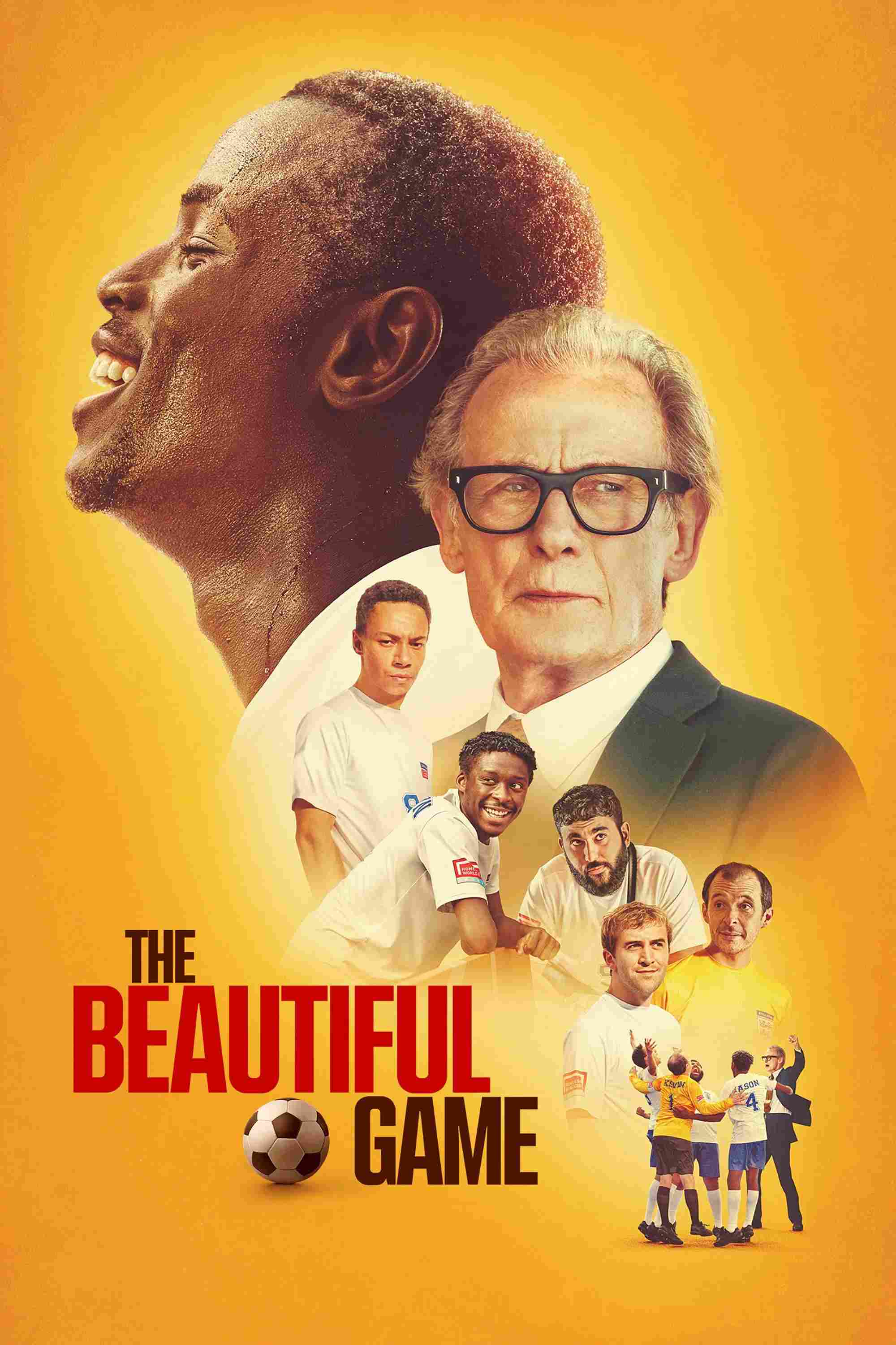Poster chính thức của phim Phim Tâm Lý "Môn Thể Thao Đẹp" (The Beautiful Game - 2024), với sự tham gia của diễn viên Bill Nighy và Micheal Ward.
