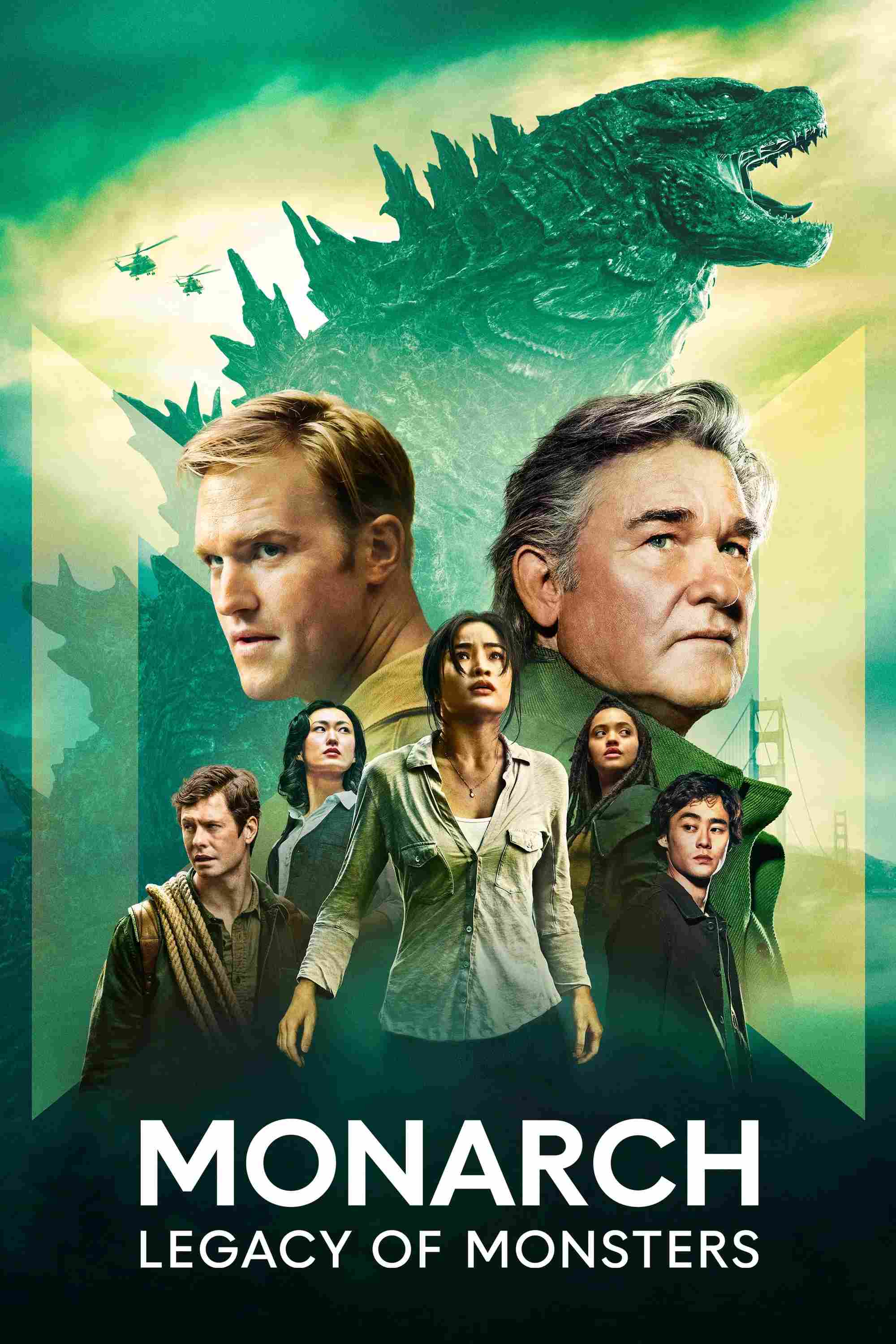 Poster chính thức của phim Phim Viễn Tưởng & Giả Tưởng, Phim Tâm Lý "Monarch: Thế Giới Quái Thú" (Monarch: Legacy of Monsters - 2023), với sự tham gia của diễn viên Anna Sawai và Kiersey Clemons.