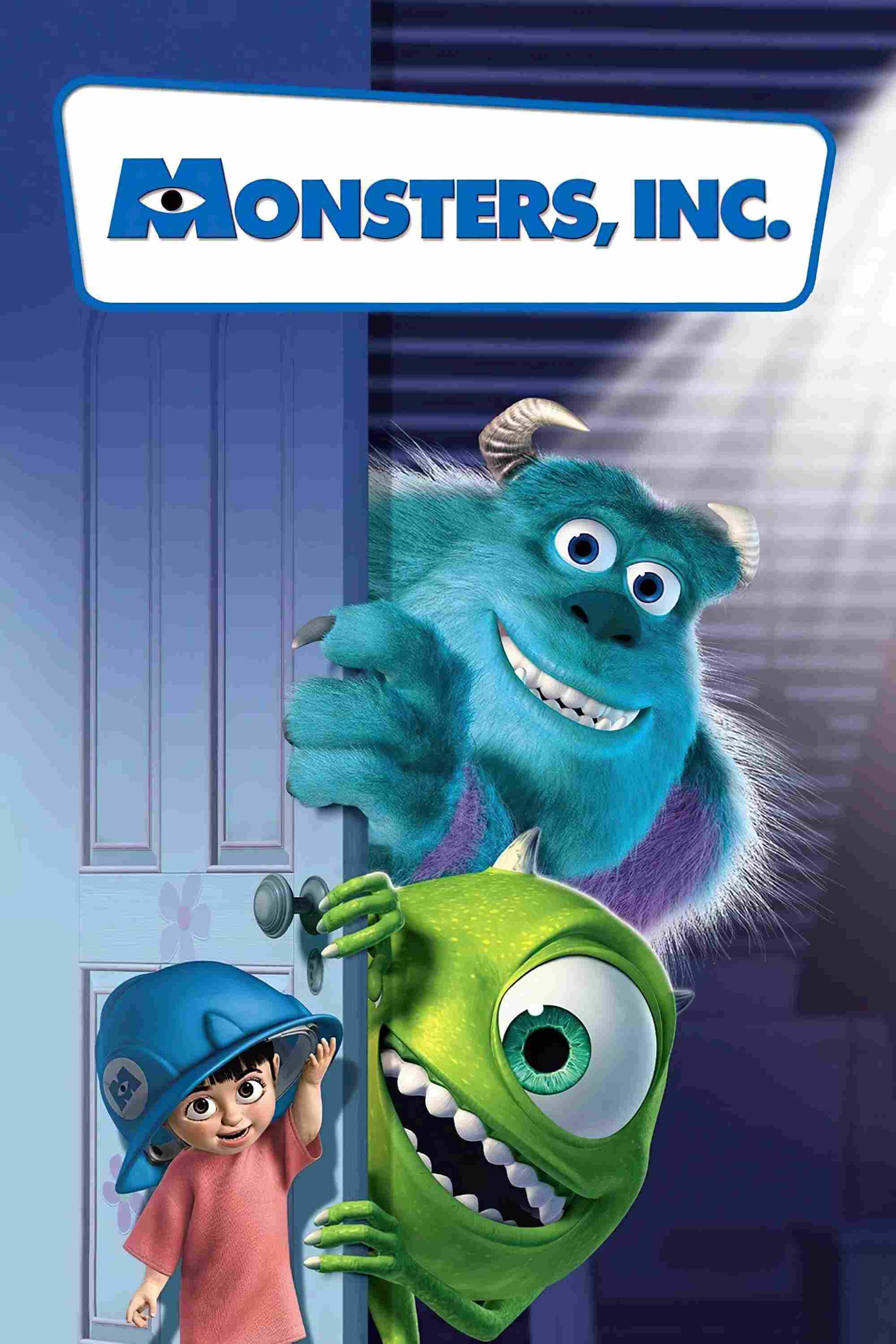 Poster chính thức của phim Phim Hoạt Hình, Phim Hài "Monsters, Inc." (Monsters, Inc. - 2001), với sự tham gia của diễn viên John Goodman và Billy Crystal.