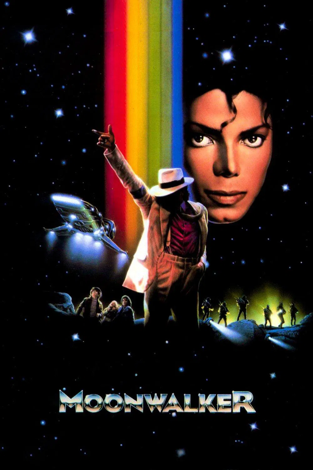 Poster chính thức của phim Phim Giả Tượng, Phim Ca Nhạc "Moonwalker" (Moonwalker - 1988), với sự tham gia của diễn viên Michael Jackson và Joe Pesci.