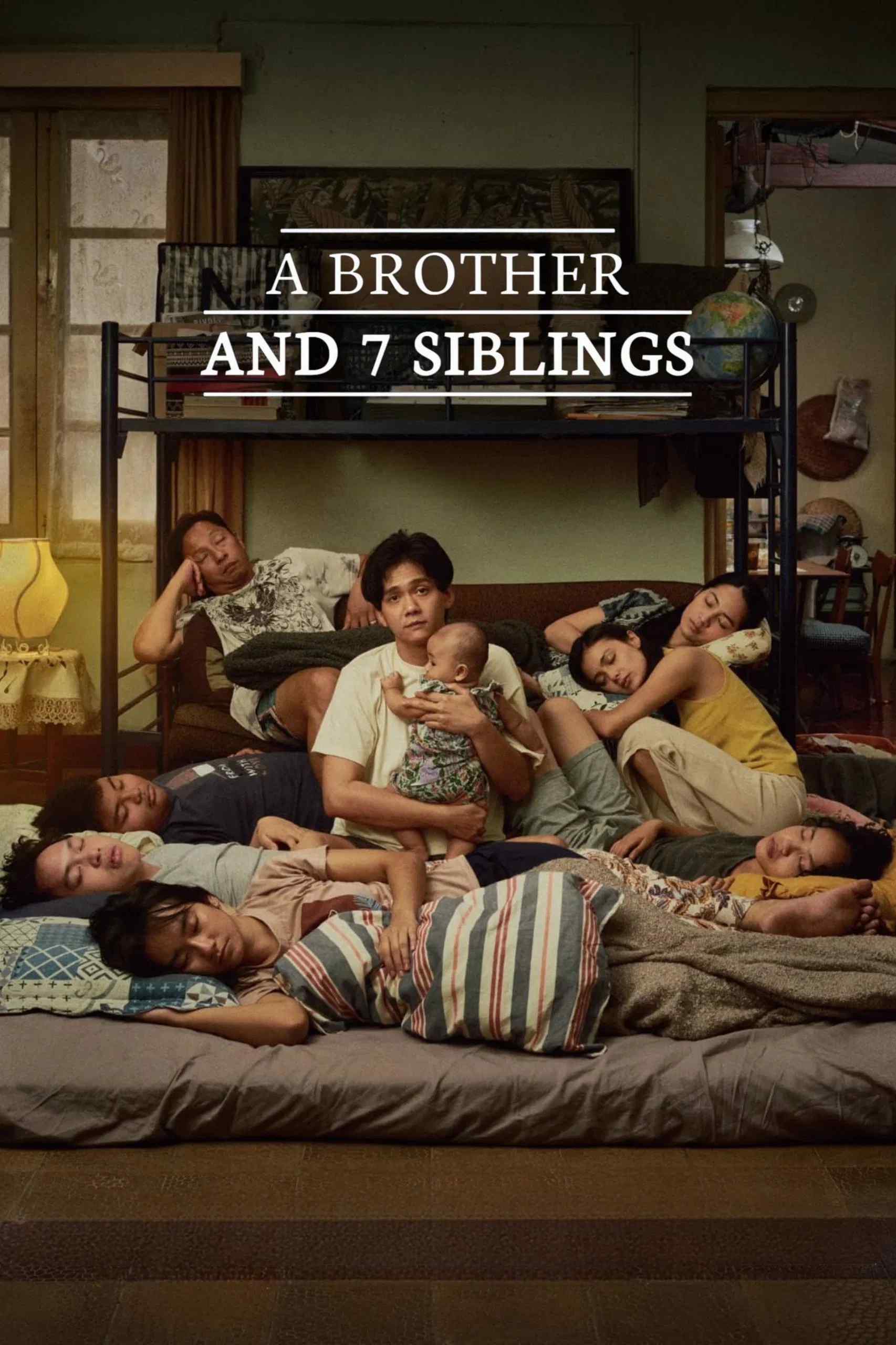 Poster chính thức của phim Phim Tâm Lý, Phim Gia Đình "Một Anh Trai 7 Cháu (1 Kakak 7 Ponakan)" (A Brother and 7 Siblings - 2025), với sự tham gia của diễn viên Chicco Kurniawan và Amanda Rawles.