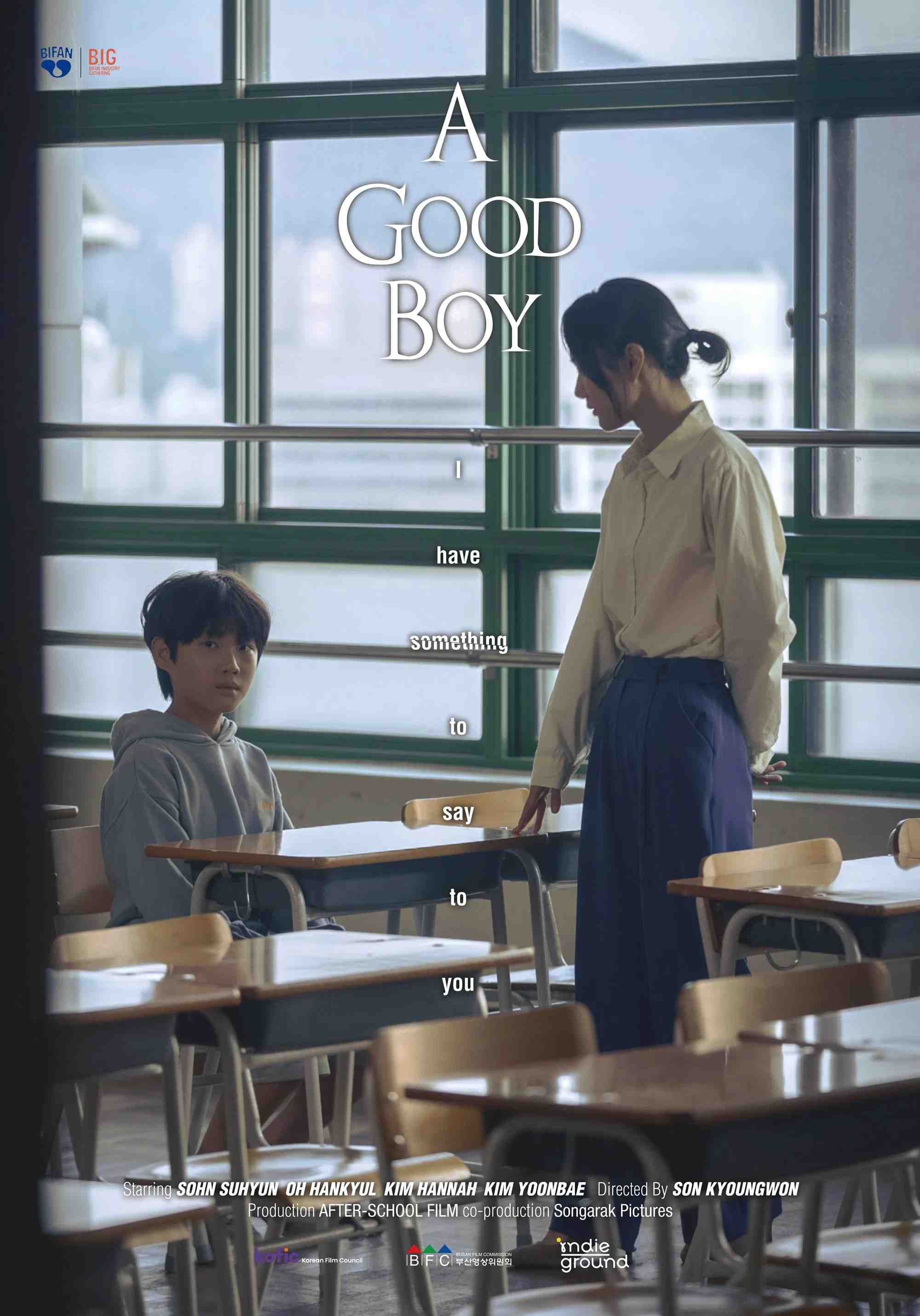 Poster chính thức của phim Phim Giật Gân "Một Cậu Bé Tốt" (A Good Boy - 2024), với sự tham gia của diễn viên Sohn Su-hyun và Oh Han-kyul.