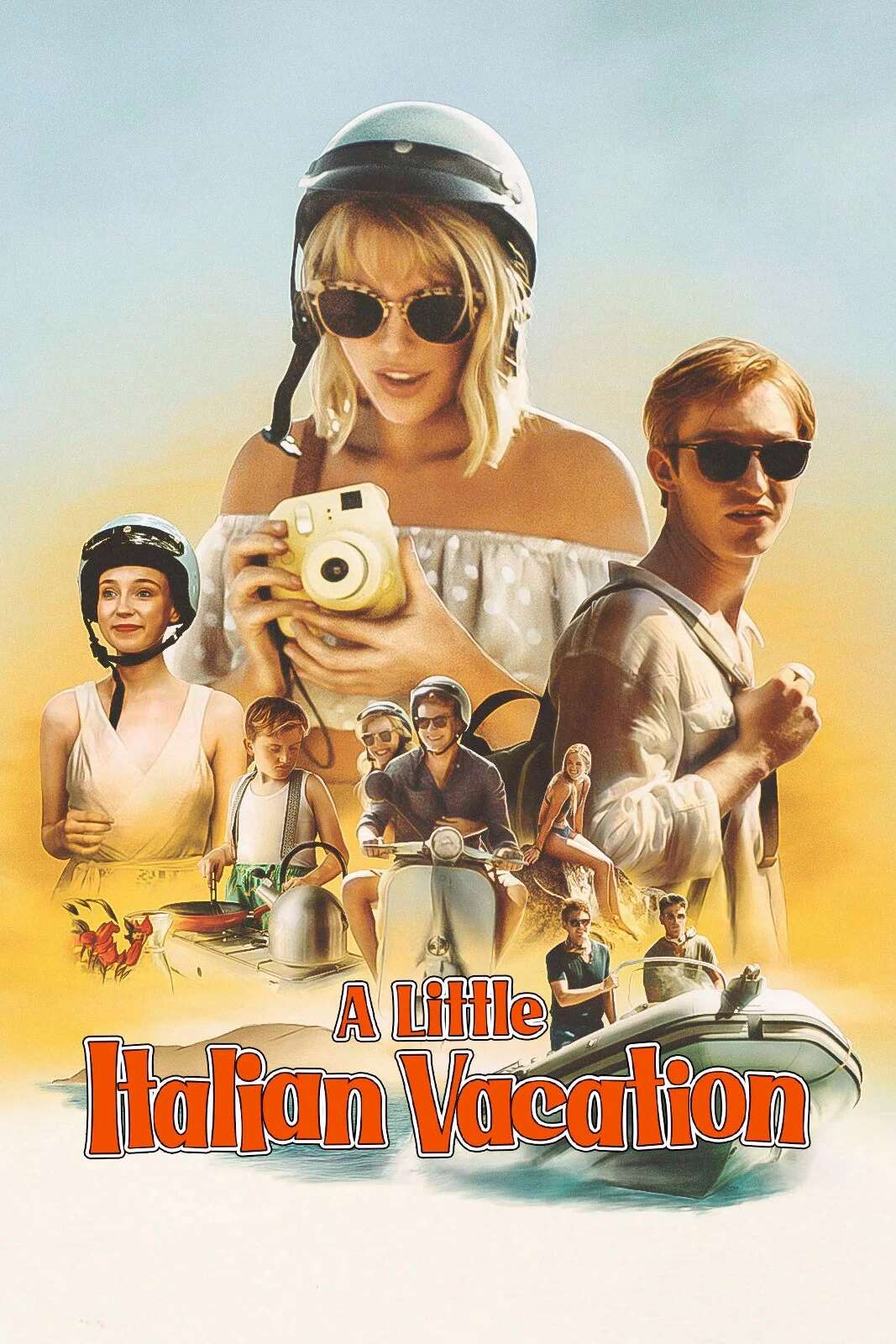 Poster chính thức của phim Phim Hài, Phim Tình Cảm "Một kỳ nghỉ nhỏ kiểu Ý" (A Little Italian Vacation - 2021), với sự tham gia của diễn viên James Tarpey và Emma Curtis.