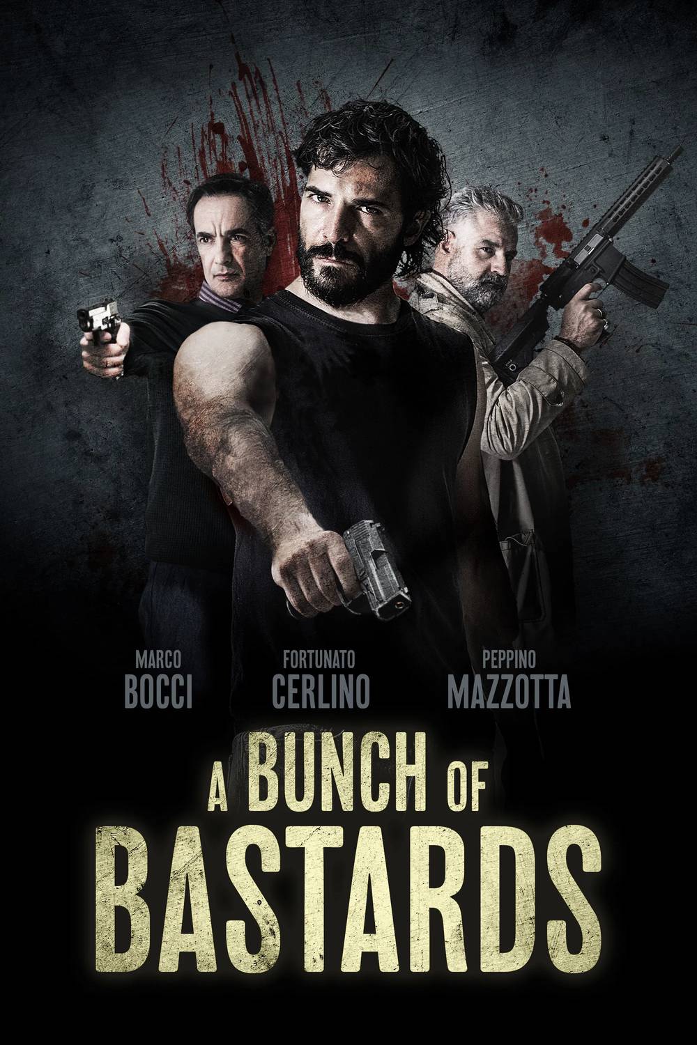Poster chính thức của phim Phim Hình Sự, Phim Hành Động "Một lũ khốn nạn" (A Bunch of Bastards - 2023), với sự tham gia của diễn viên Marco Bocci và Fortunato Cerlino.