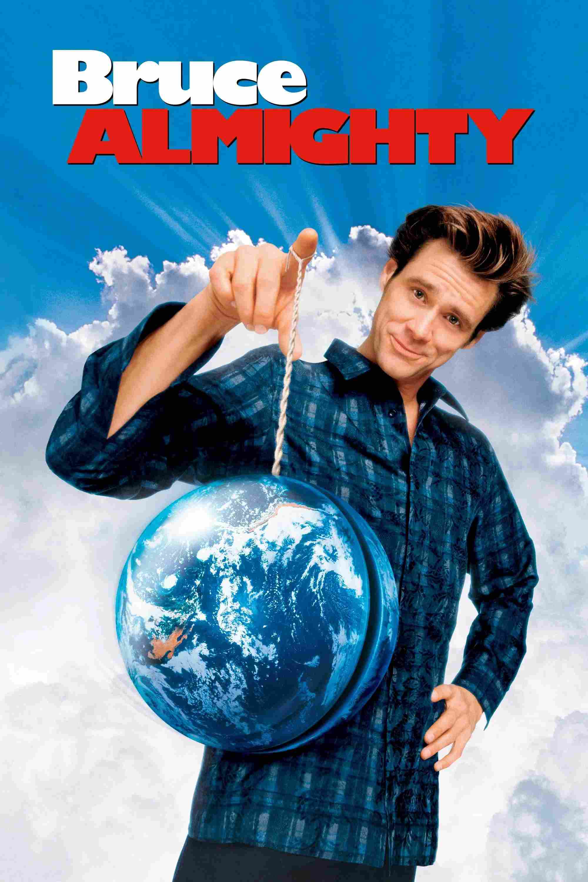Poster chính thức của phim Phim Giả Tượng, Phim Hài "Một Ngày Làm Thượng Đế" (Bruce Almighty - 2003), với sự tham gia của diễn viên Jim Carrey và Morgan Freeman.