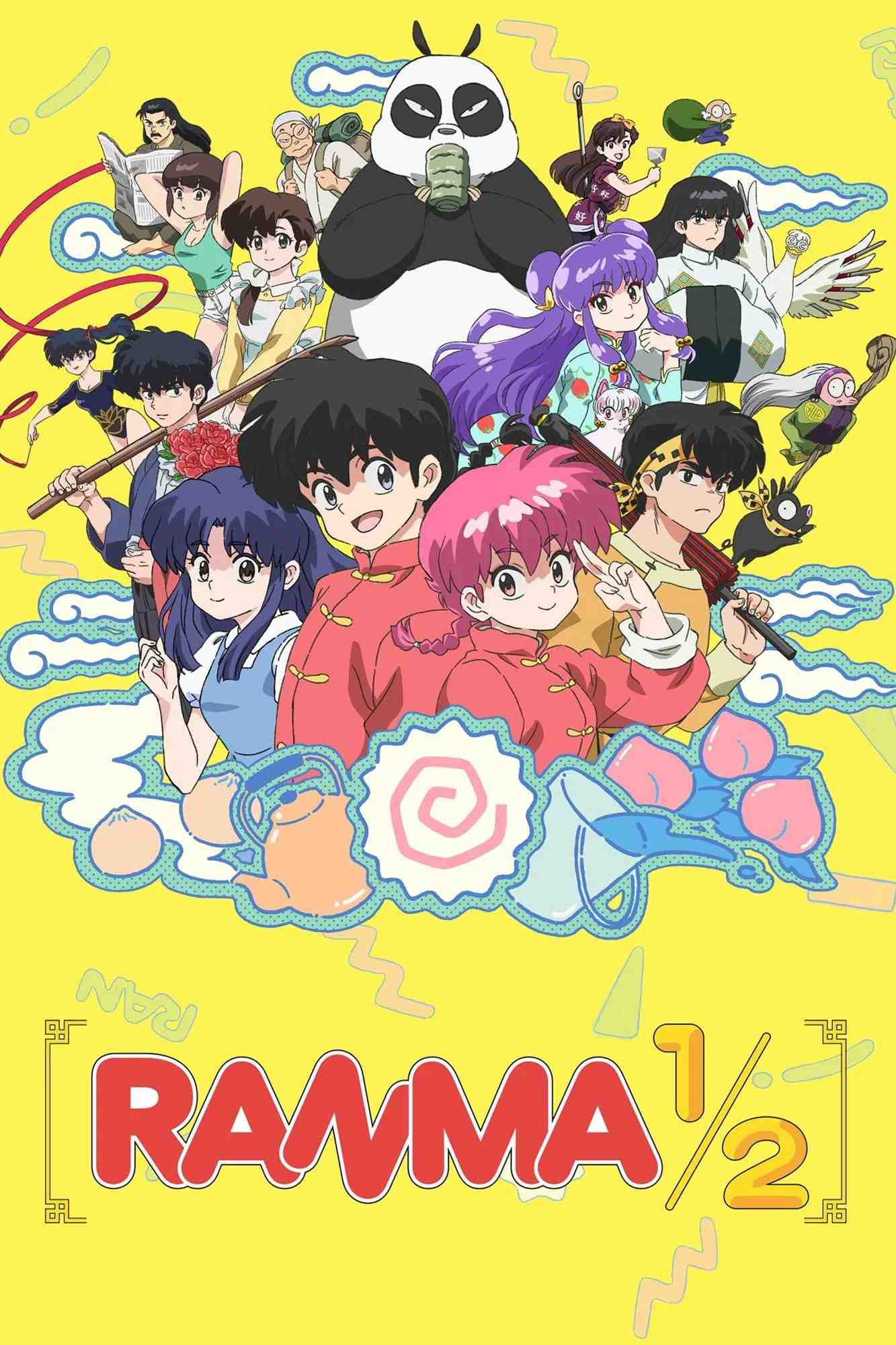 Poster chính thức của phim Phim Hoạt Hình, Phim Hành Động & Phiêu Lưu "Một Nửa Ranma (Phần 2)" (Ranma1/2 - 2024), với sự tham gia của diễn viên Kappei Yamaguchi và Megumi Hayashibara.