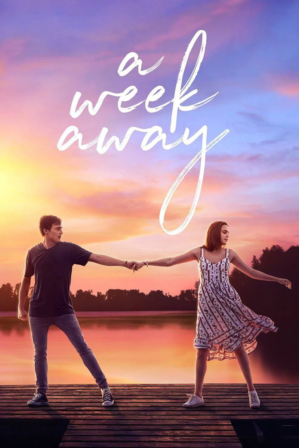 Poster chính thức của phim Phim Tâm Lý, Phim Ca Nhạc "Một Tuần Nắng Hạ" (A Week Away - 2021), với sự tham gia của diễn viên Bailee Madison và Kevin G. Quinn.
