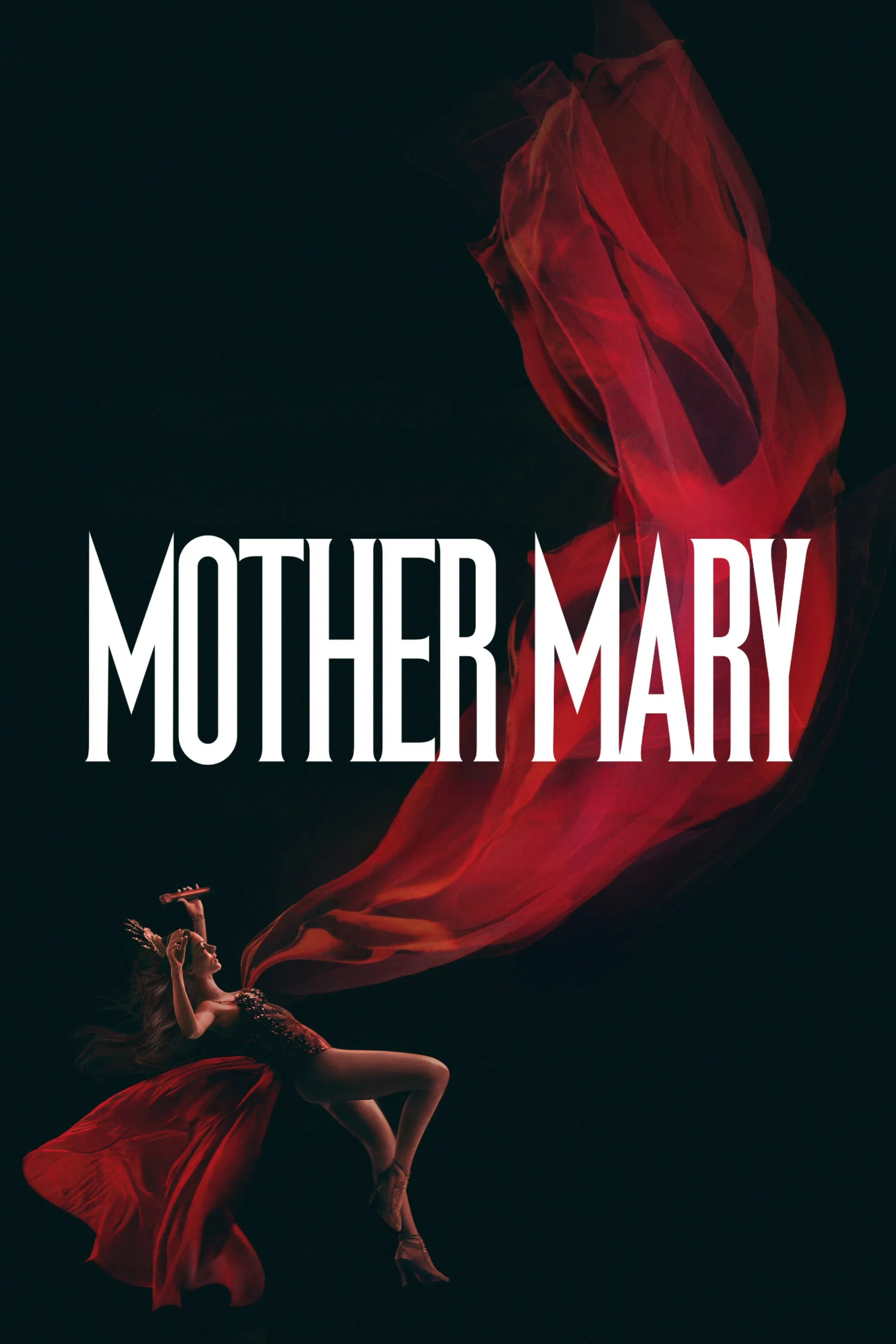 Poster chính thức của phim Phim Ca Nhạc, Phim Tâm Lý "Mother Mary: Hào Quang Đơn Độc" (Mother Mary - 2026), với sự tham gia của diễn viên Anne Hathaway và Michaela Coel.