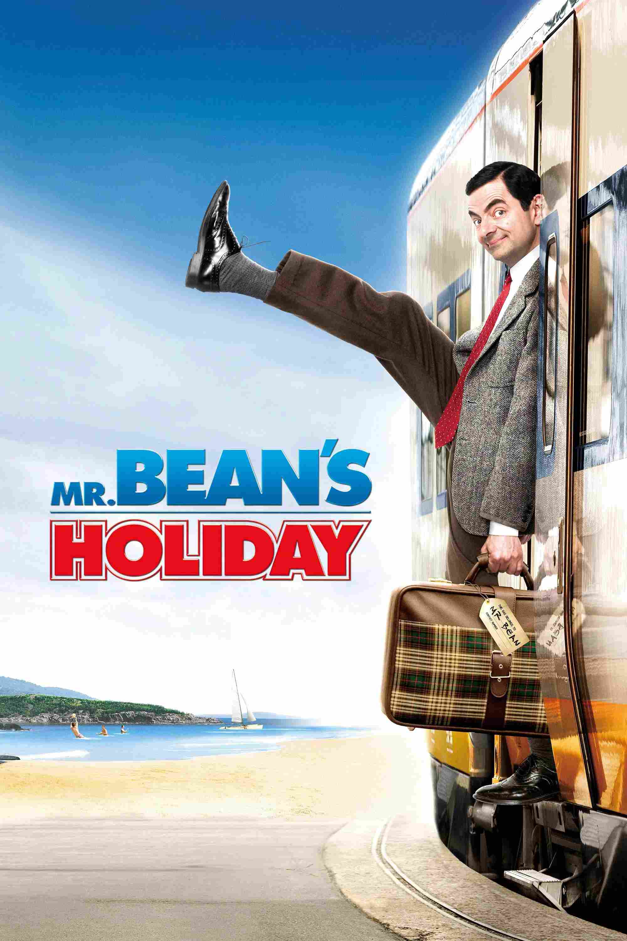 Poster chính thức của phim Phim Gia Đình, Phim Hài "Mr. Bean's Holiday" (Mr. Bean's Holiday - 2007), với sự tham gia của diễn viên Rowan Atkinson và Willem Dafoe.