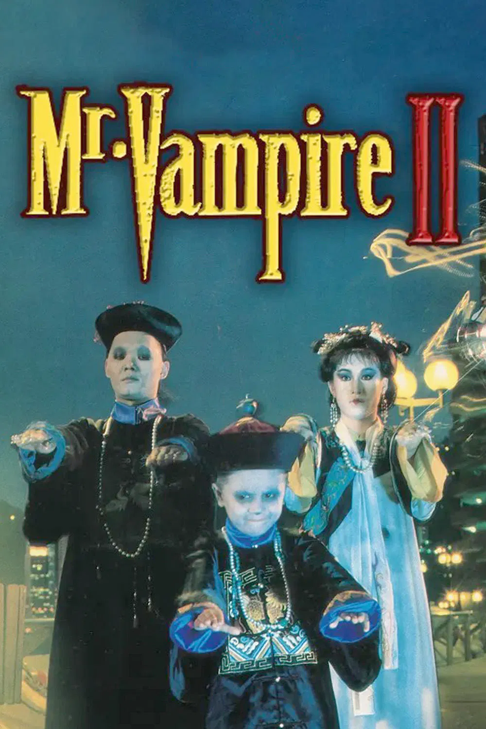 Poster chính thức của phim Phim Kinh Dị, Phim Hành Động "Mr. Vampire II" (Mr. Vampire II - 1986), với sự tham gia của diễn viên Nguyên Bưu và Lý Thái Phụng.