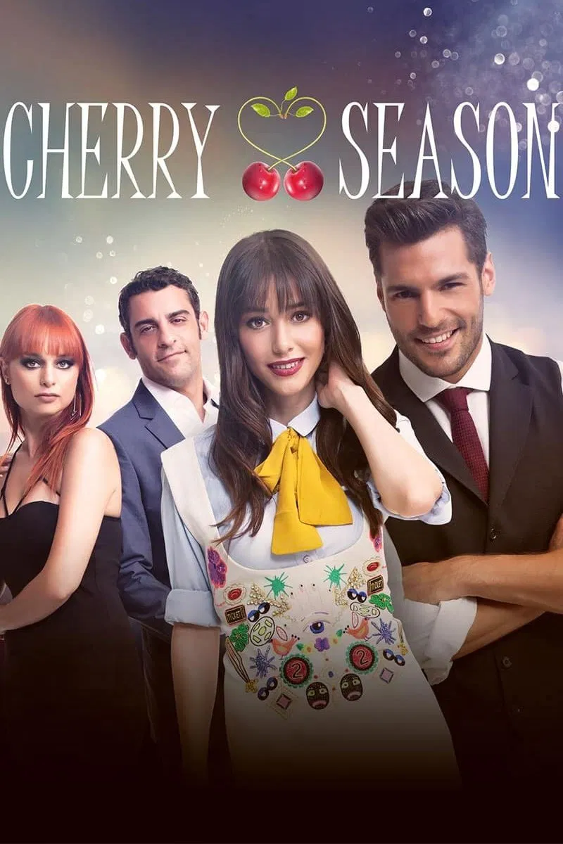 Poster chính thức của phim Phim Hài "Mùa Anh Đào" (Cherry Season - 2014), với sự tham gia của diễn viên Özge Gürel và Serkan Çayoğlu.