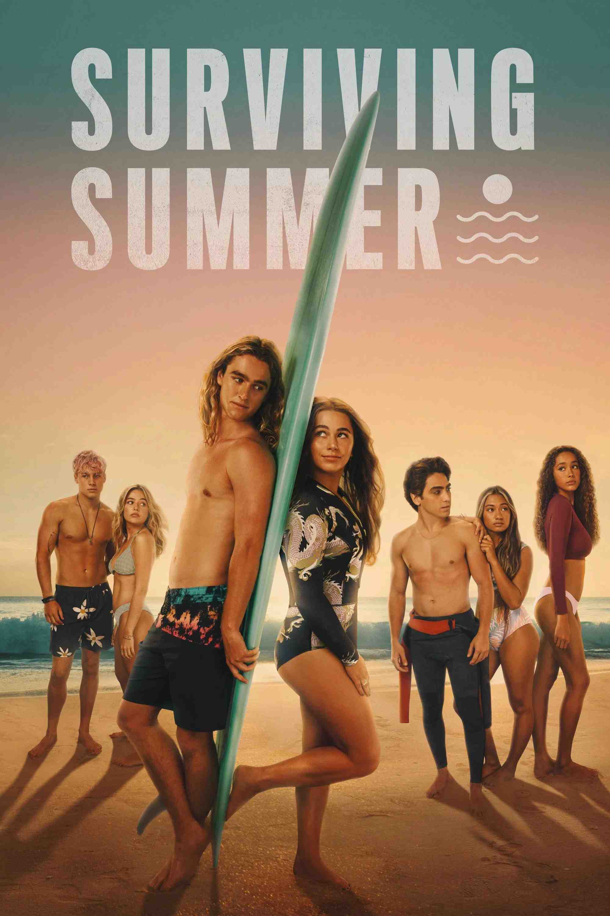 Poster chính thức của phim Phim Tâm Lý "Mùa Hè Dậy Sóng" (Surviving Summer - 2022), với sự tham gia của diễn viên Sky Katz và Kai Lewins.
