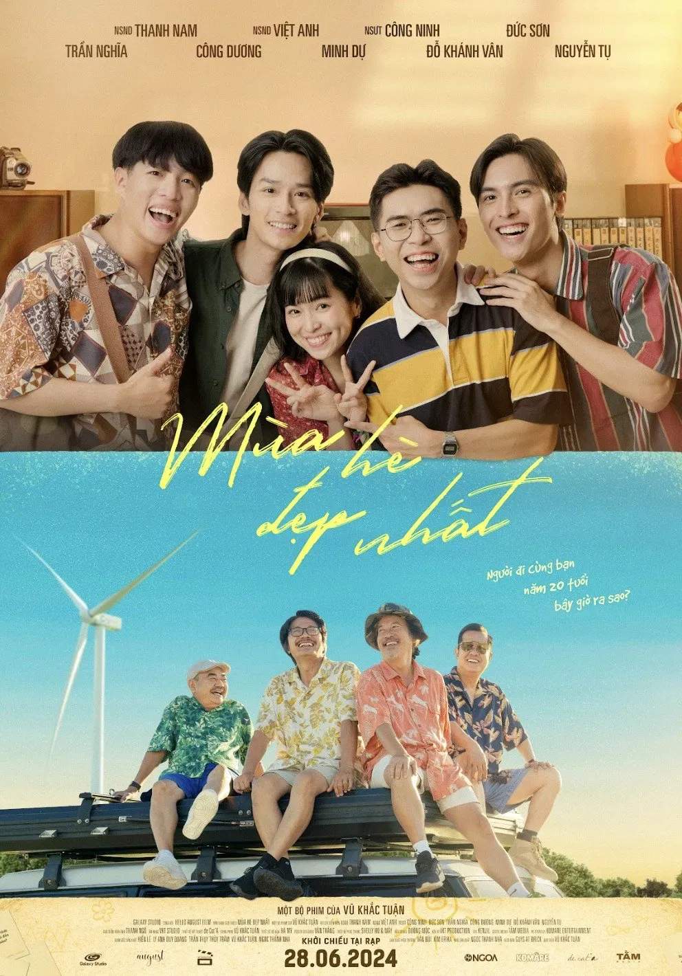 Poster chính thức của phim Phim Tâm Lý, Phim Hài "Mùa Hè Đẹp Nhất" (That Summer, Will Be Back - 2024), với sự tham gia của diễn viên Công Dương và Trần Nghĩa.