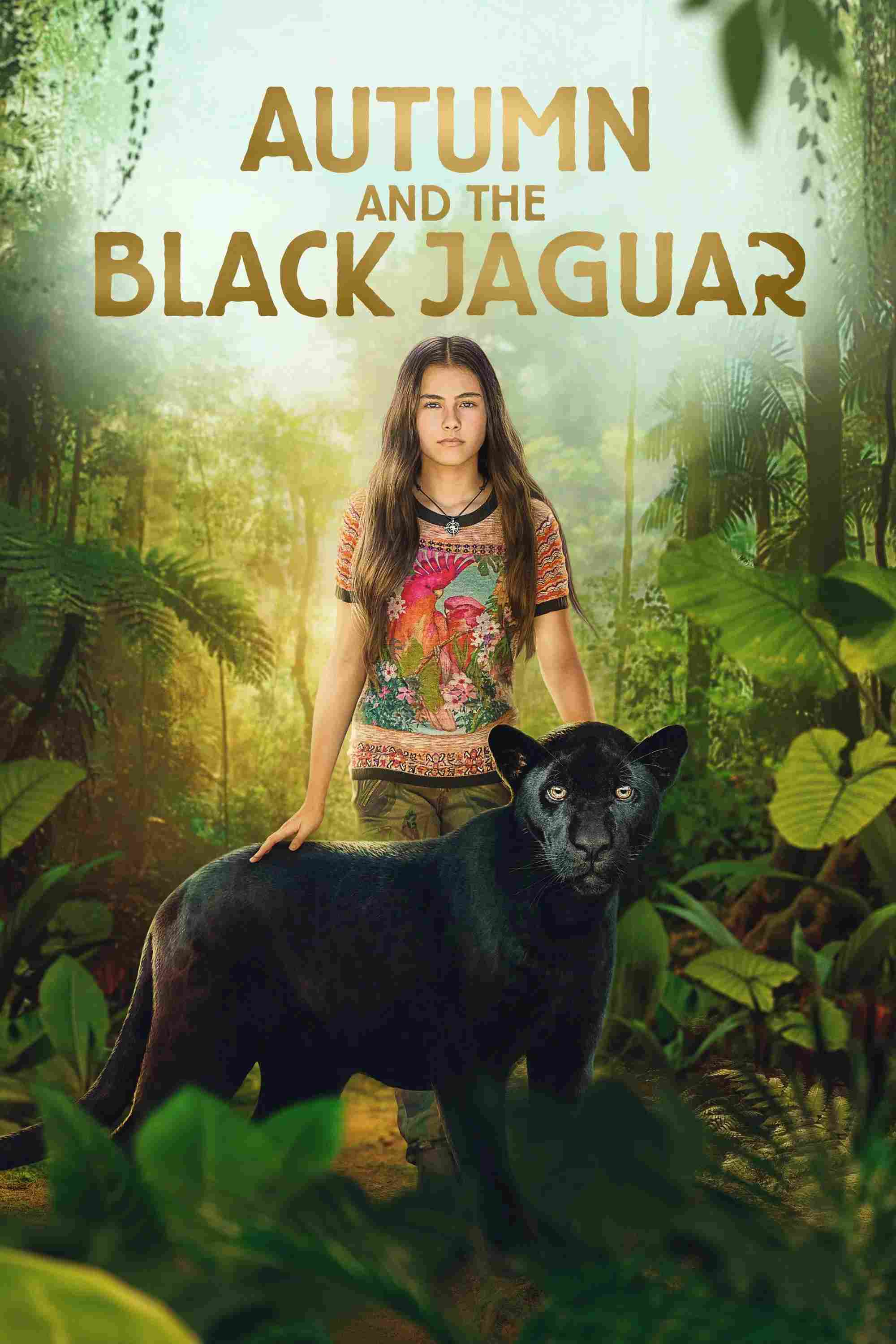 Poster chính thức của phim Phim Phiêu Lưu, Phim Gia Đình "Mùa Thu Và Báo Đốm Đen" (Autumn and the Black Jaguar - 2024), với sự tham gia của diễn viên Lumi Pollack và Emily Bett Rickards.