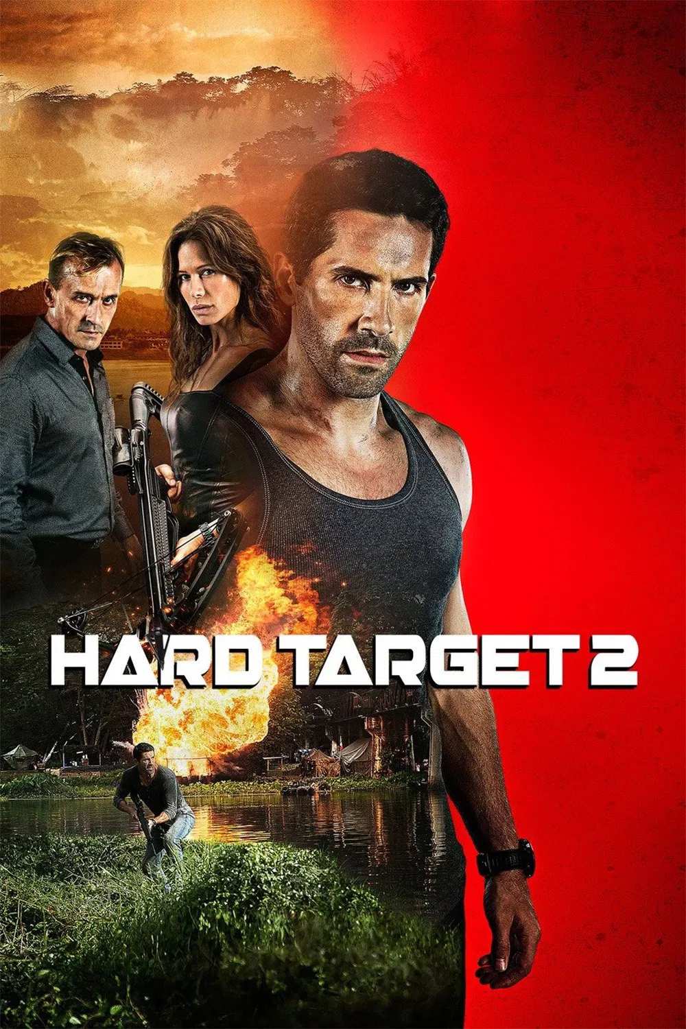 Poster chính thức của phim Phim Hành Động, Phim Giật Gân "Mục Tiêu Khó Diệt 2" (Hard Target 2 - 2016), với sự tham gia của diễn viên Scott Adkins và Rhona Mitra.