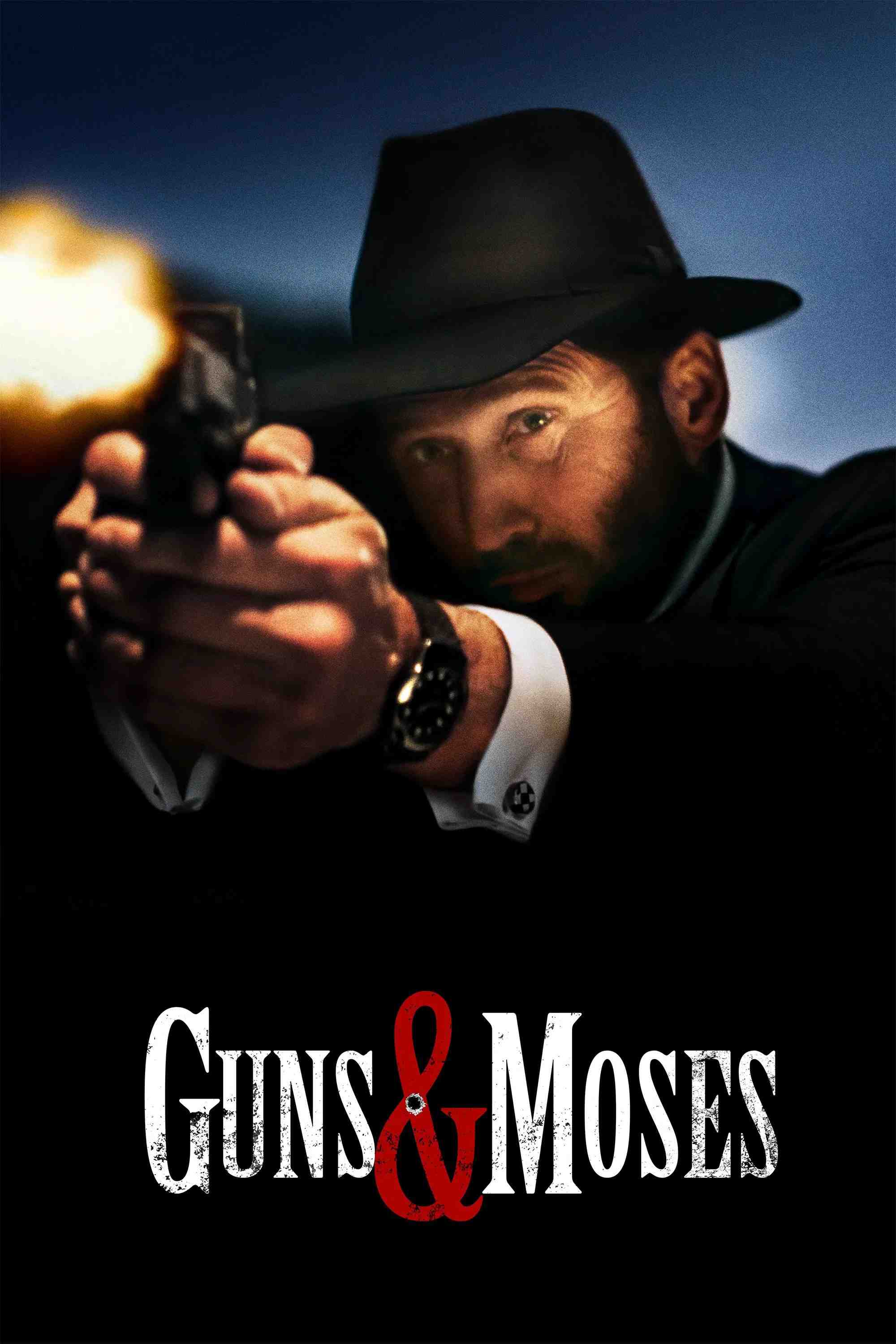 Poster chính thức của phim Phim Hình Sự, Phim Giật Gân "Mũi Súng & Đức Tin" (Guns & Moses - 2025), với sự tham gia của diễn viên Mark Feuerstein và Neal McDonough.