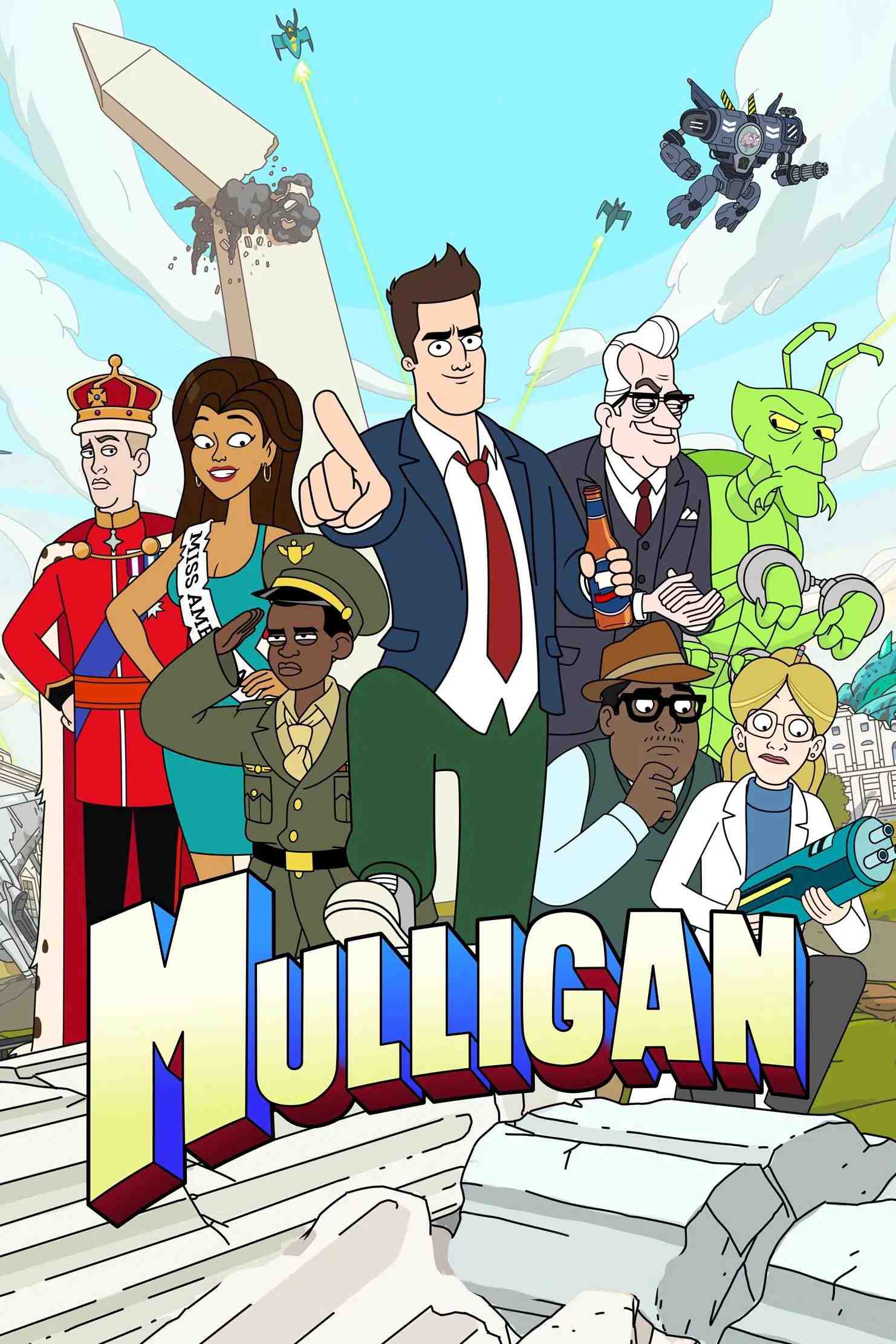 Poster chính thức của phim Phim Hoạt Hình, Phim Hài "Mulligan (Phần 2)" (Mulligan - 2023), với sự tham gia của diễn viên Nat Faxon và Chrissy Teigen.